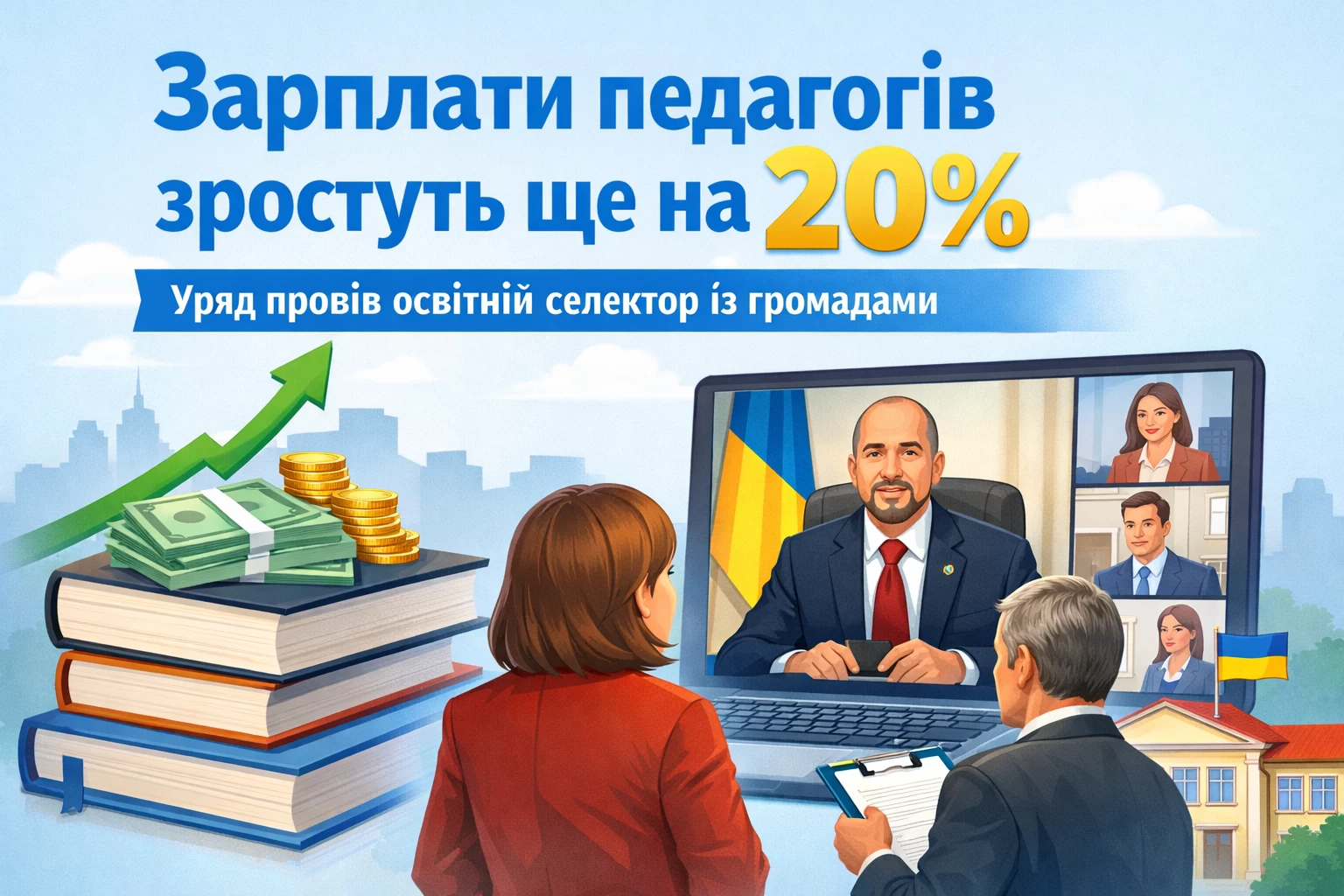 Зарплати педагогів зростуть ще на 20%: уряд провів освітній селектор із громадами