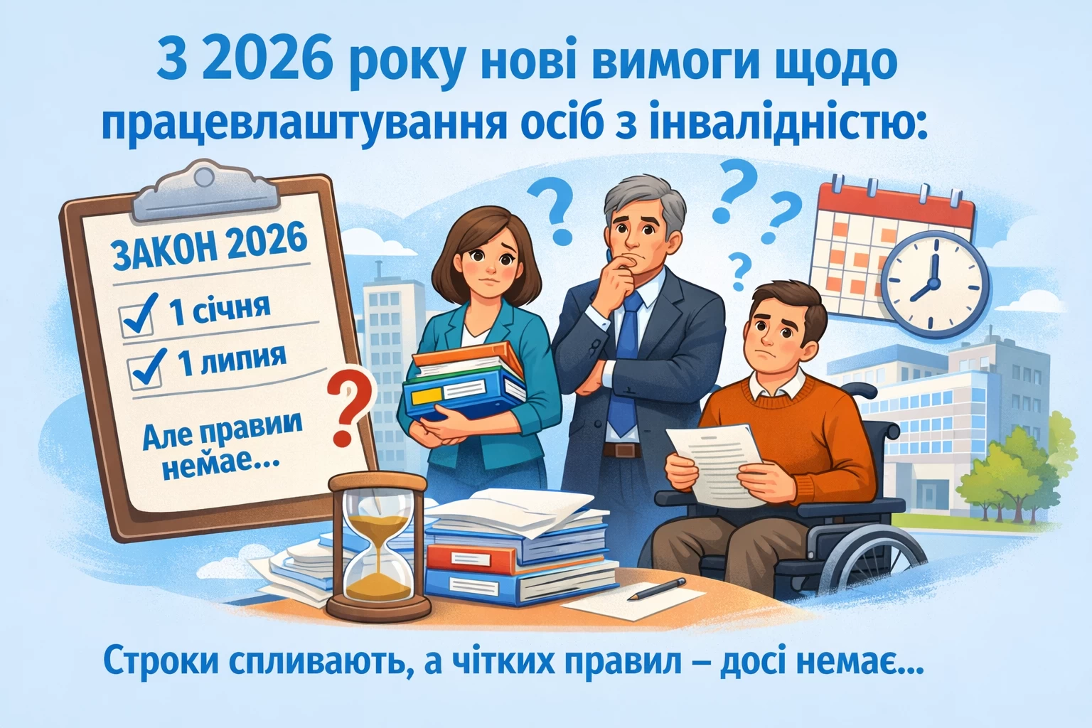 2026 рік приніс нові правила у виконання нормативу працевлаштування осіб з інвалідністю. Про це ми вам розповідали у наших відео. Але як часто буває: Закон працює, строки вже є… а от чітких правил — знову немає.