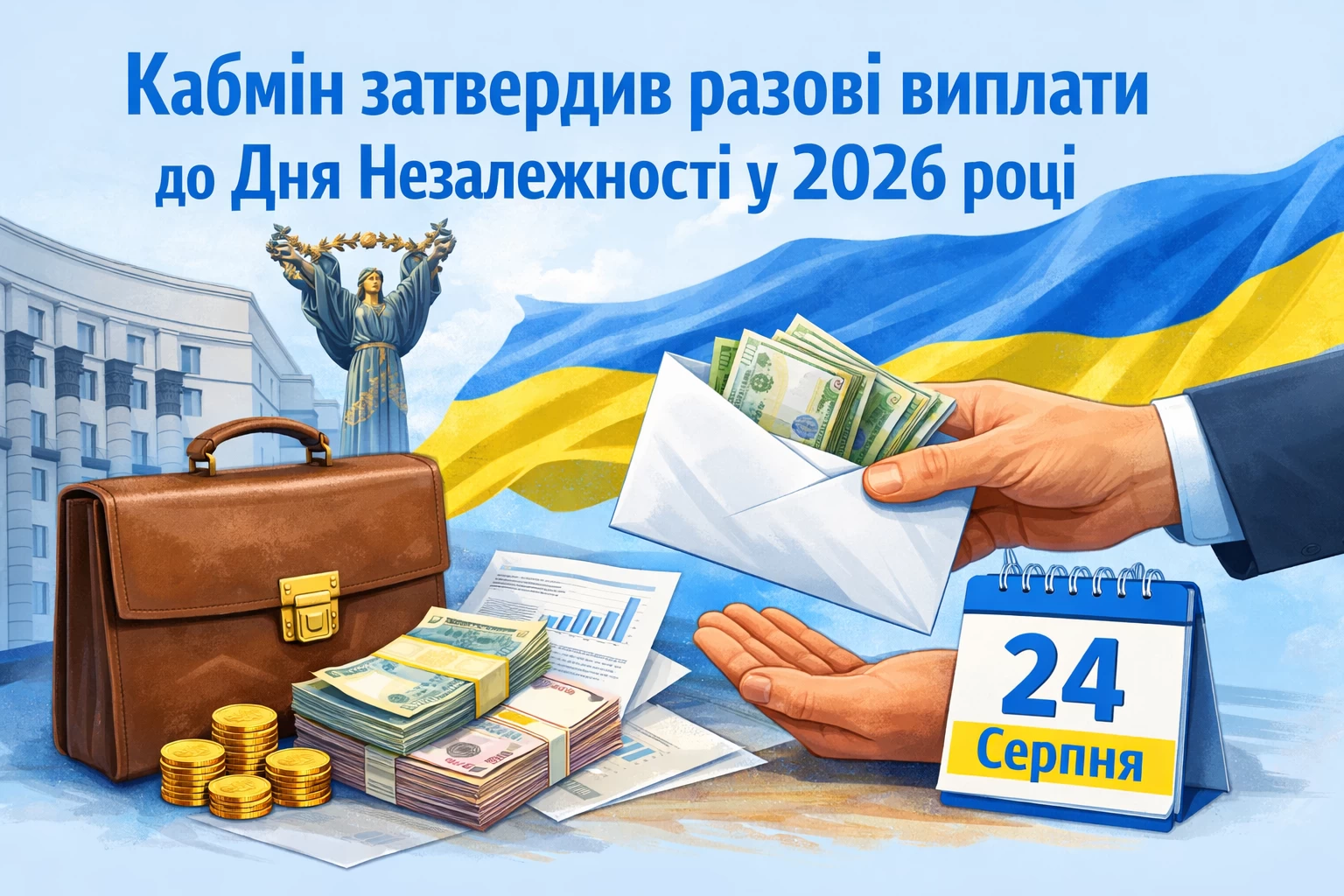 Кабмін затвердив розміри разової грошової виплати до Дня Незалежності у 2026 році