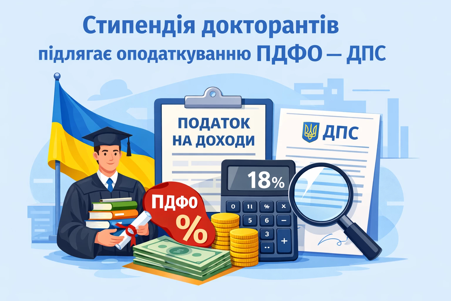 Стипендія докторантів підлягає оподаткуванню ПДФО — ДПС