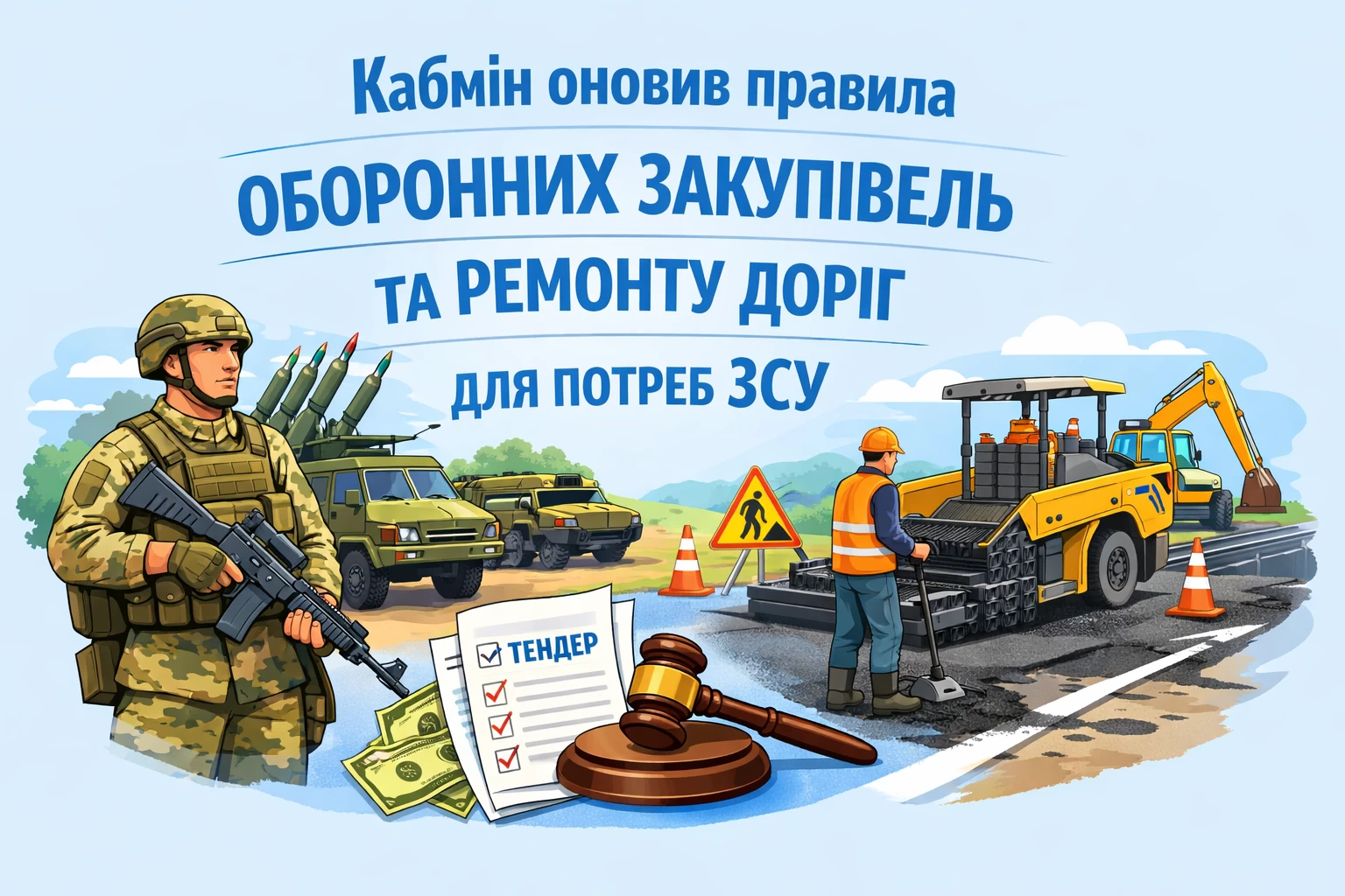 Кабмін оновив правила оборонних закупівель та ремонту доріг для потреб ЗСУ