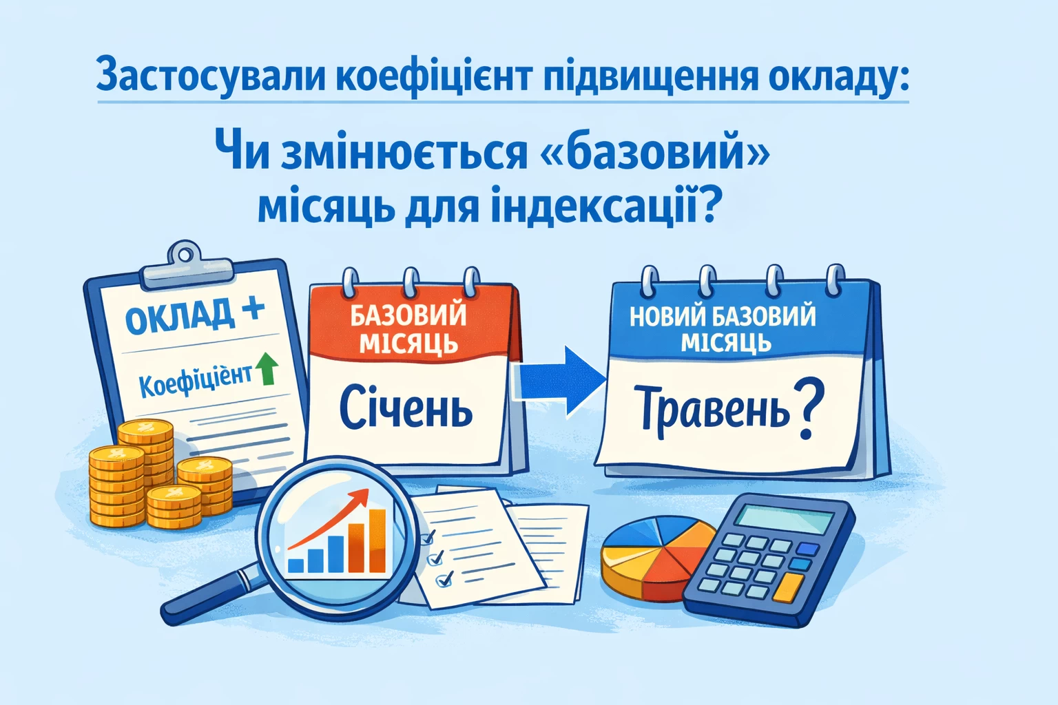 Застосували коефіцієнт підвищення окладу: чи змінюється «базовий» місяць для індексації?