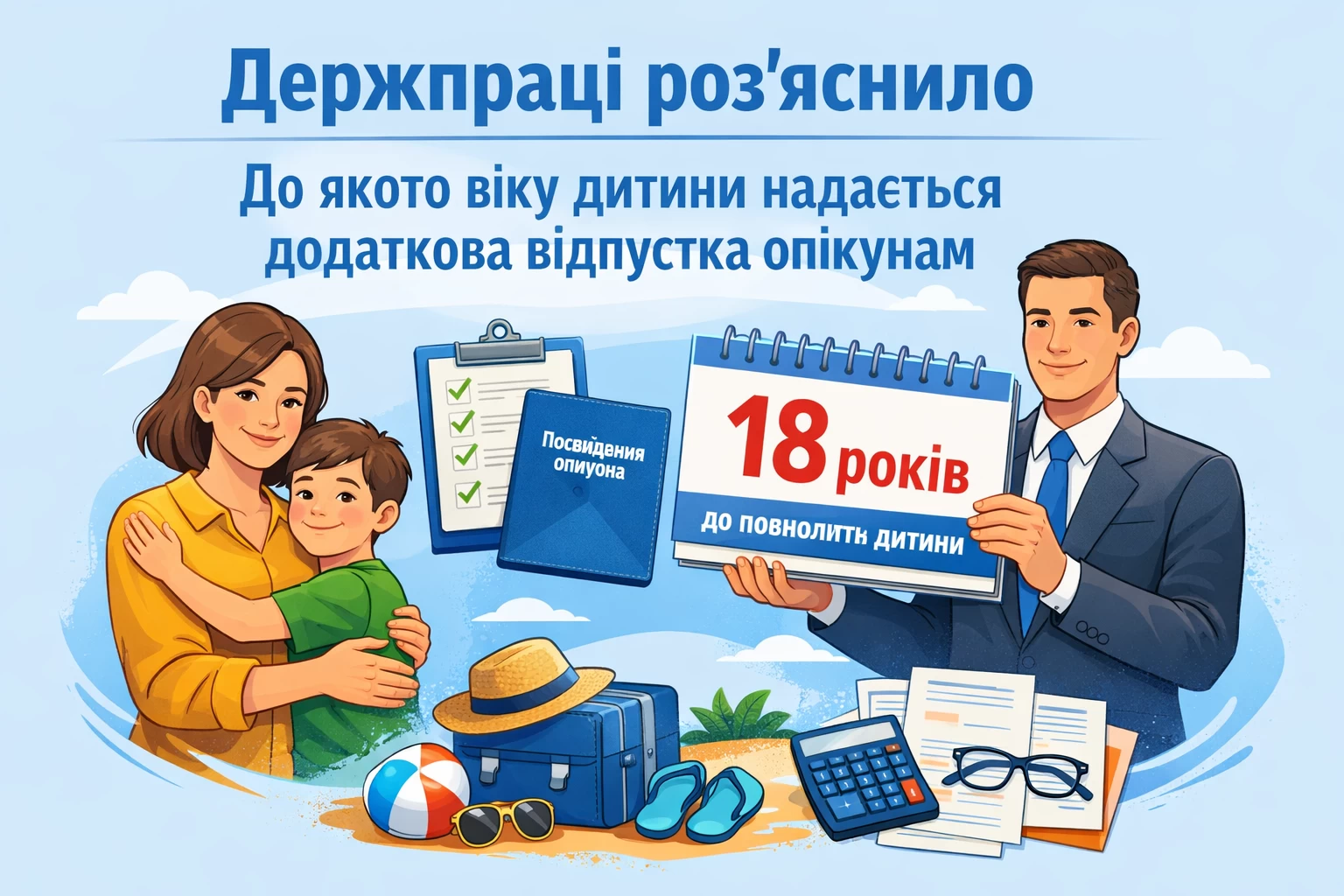 Держпраці роз’яснило, до якого віку дитини надається додаткова відпустка опікунам