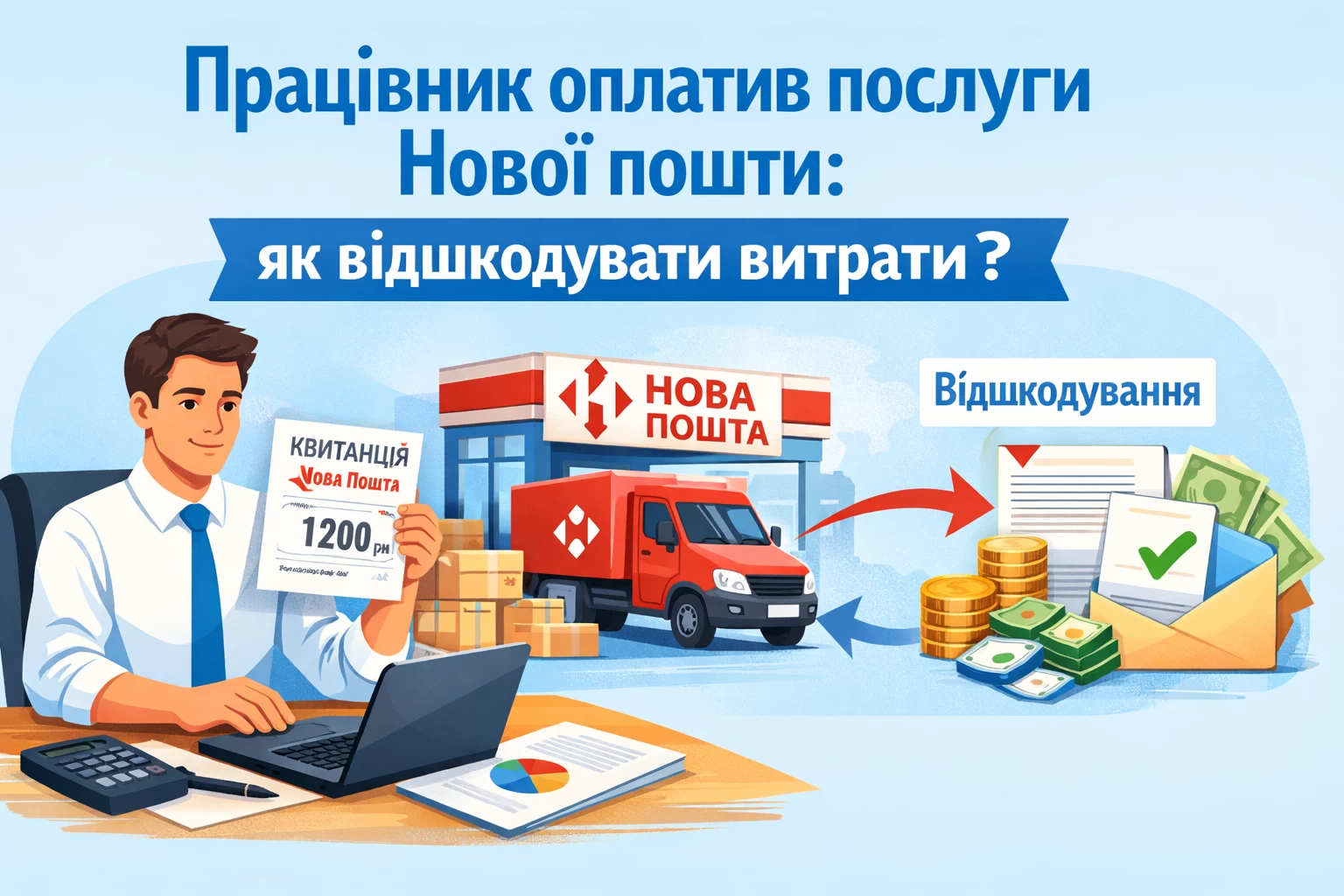 Працівник оплатив послуги Нової пошти: як відшкодувати витрати?