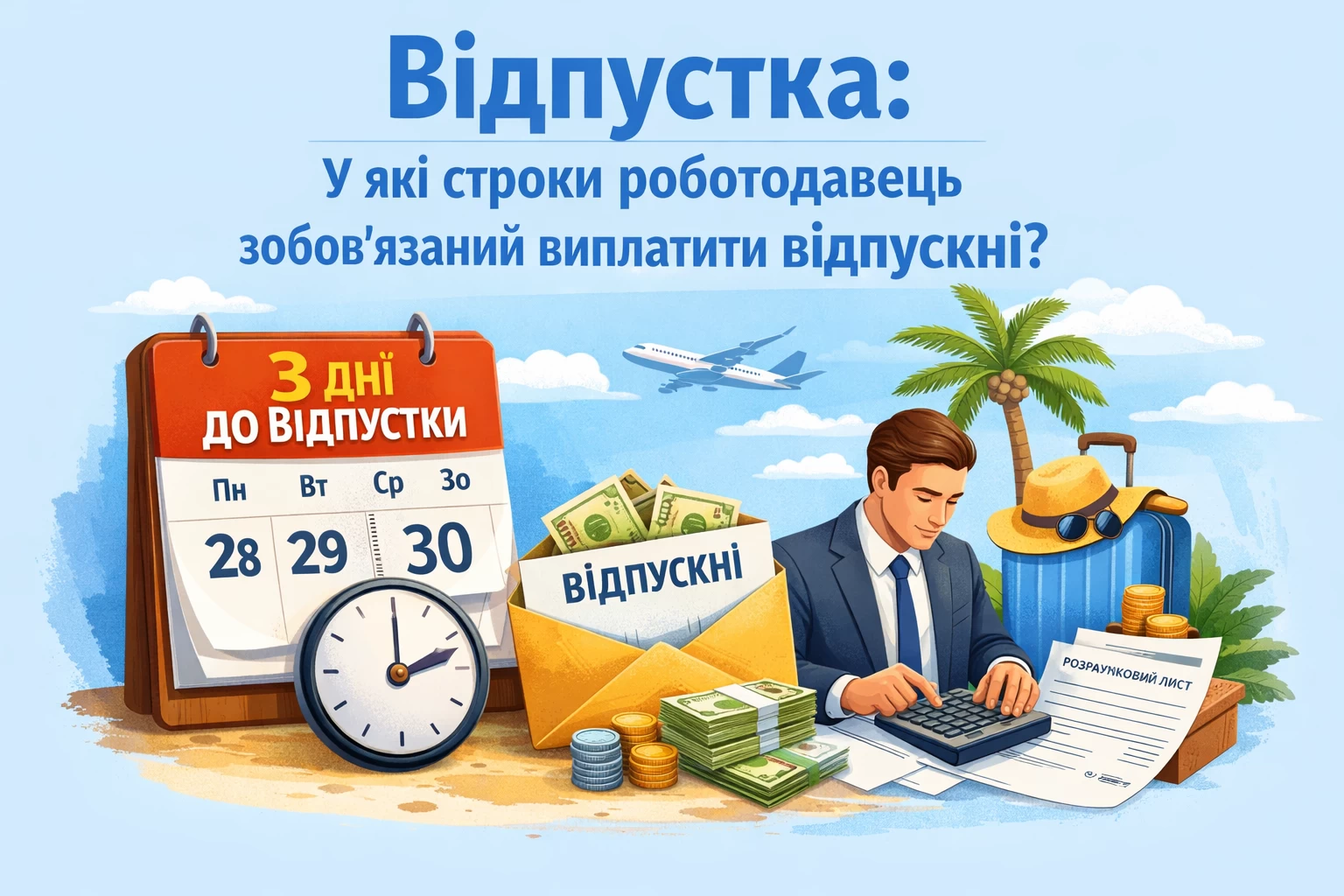 Відпустка: у які строки роботодавець зобов'язаний виплатити відпускні?