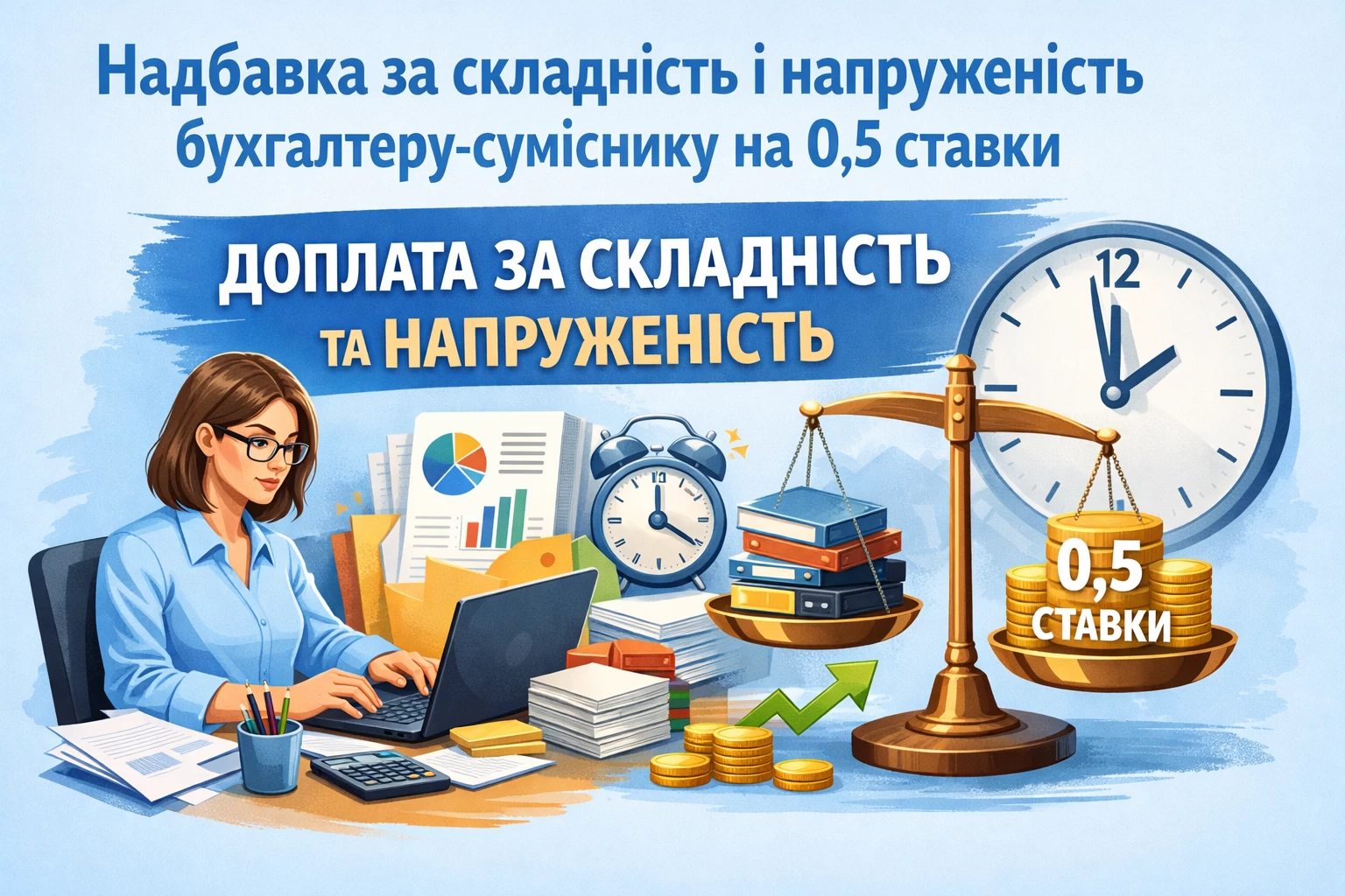 Надбавка за складність і напруженість бухгалтеру-суміснику на 0,5 ставки