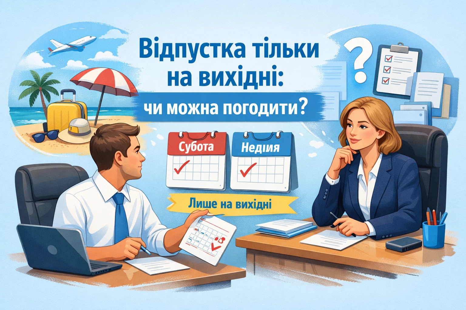 Працівник просить щорічну відпустку лише на суботу та неділю: чи можна погодити