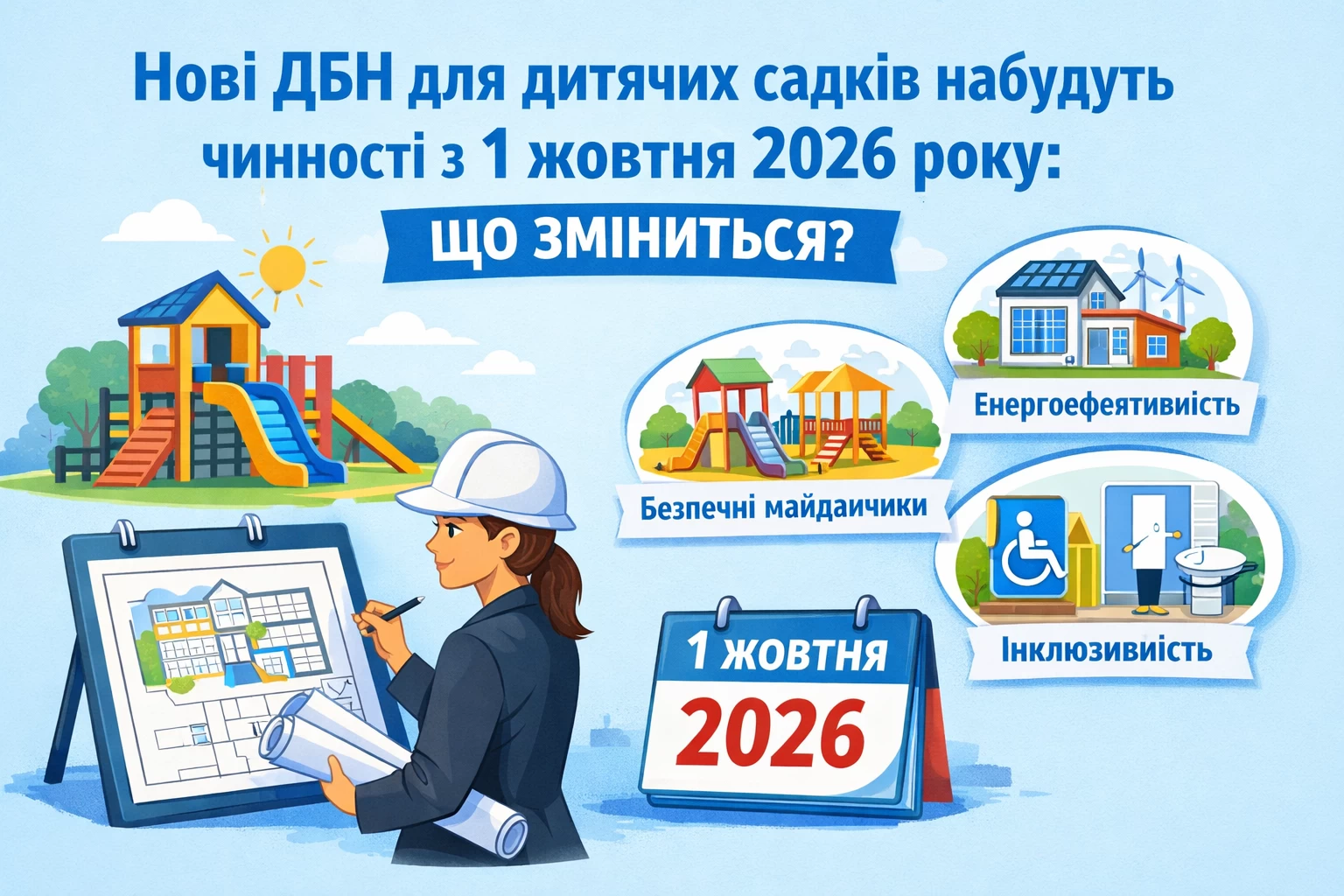 Нові ДБН для дитячих садків набудуть чинності з 1 жовтня 2026 року: що зміниться