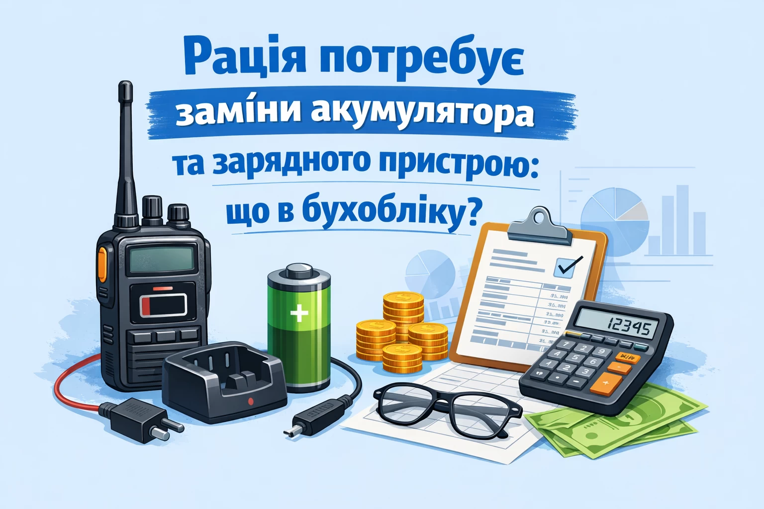 Рація потребує заміни акумулятора та зарядного пристрою: що в бухобліку?