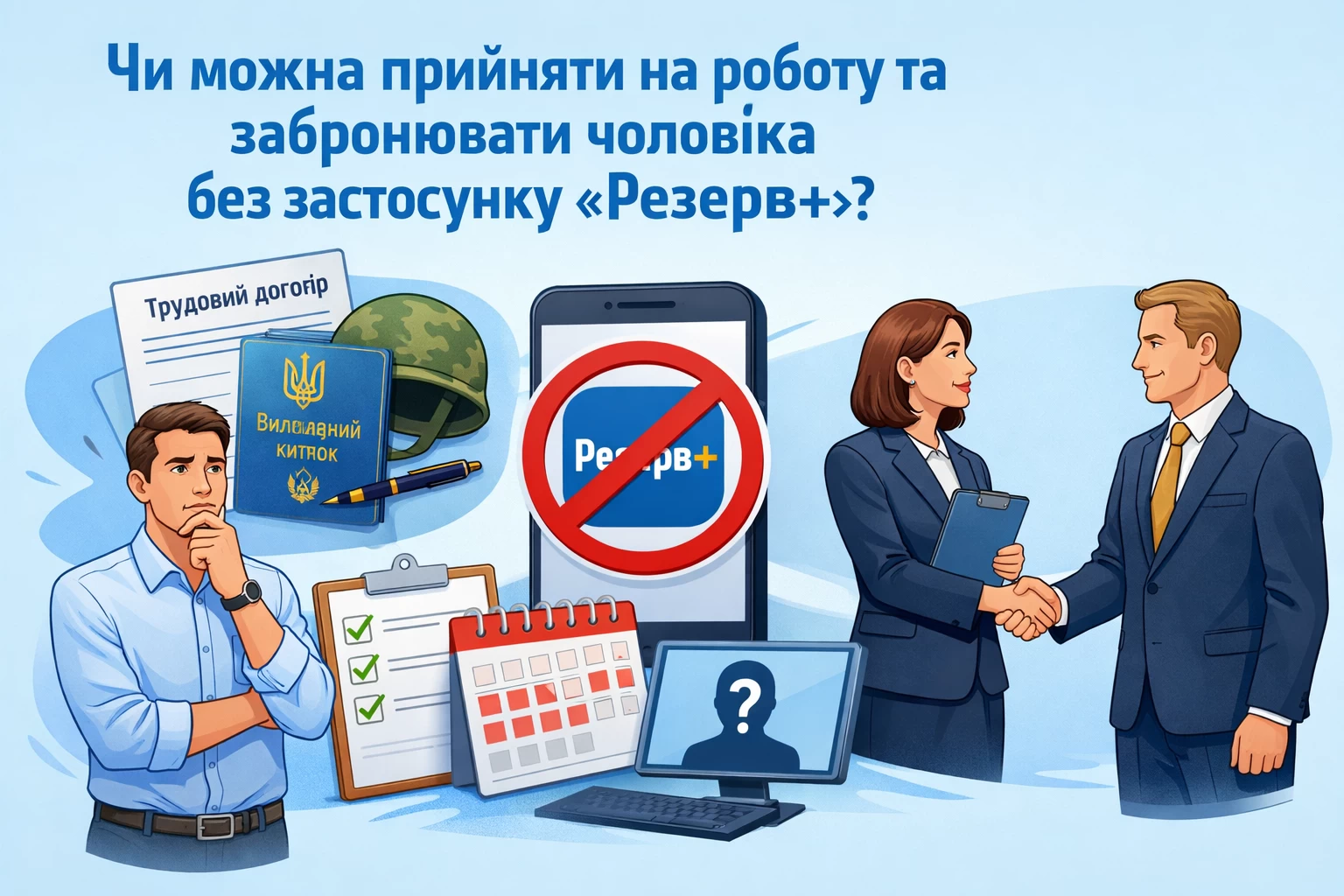 Чи можна прийняти на роботу та забронювати чоловіка без застосунку «Резерв+»