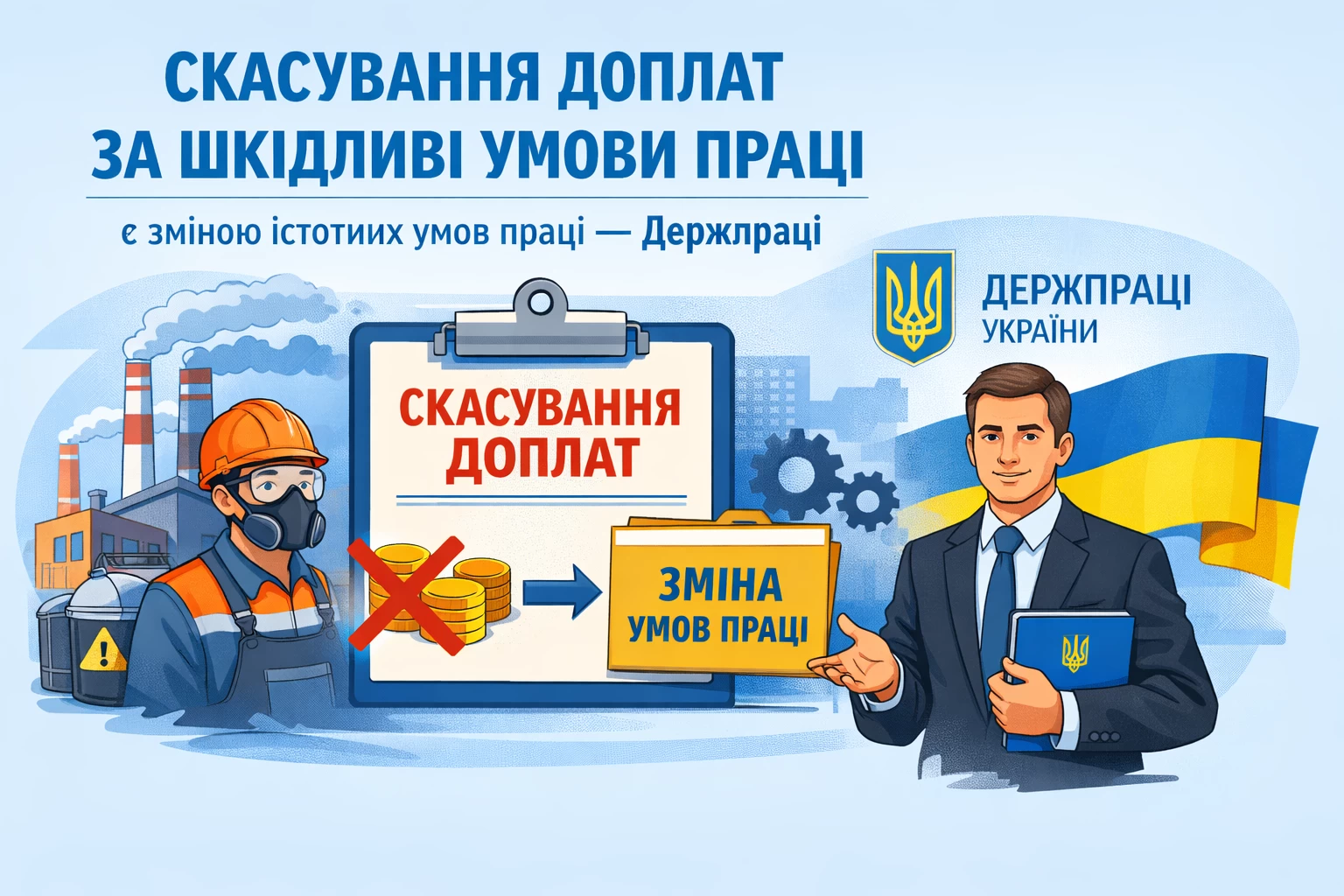 Скасування доплат за шкідливі умови праці є зміною істотних умов праці — Держпраці