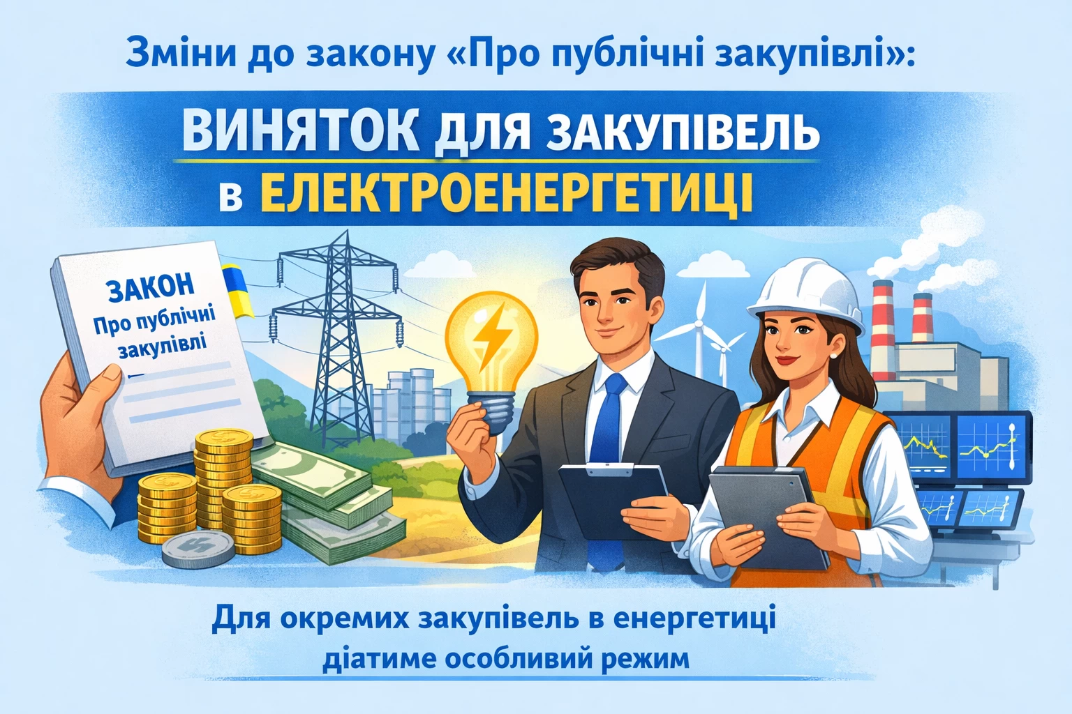 Закон «Про публічні закупівлі» змінили: для окремих закупівель в електроенергетиці діятиме виняток
