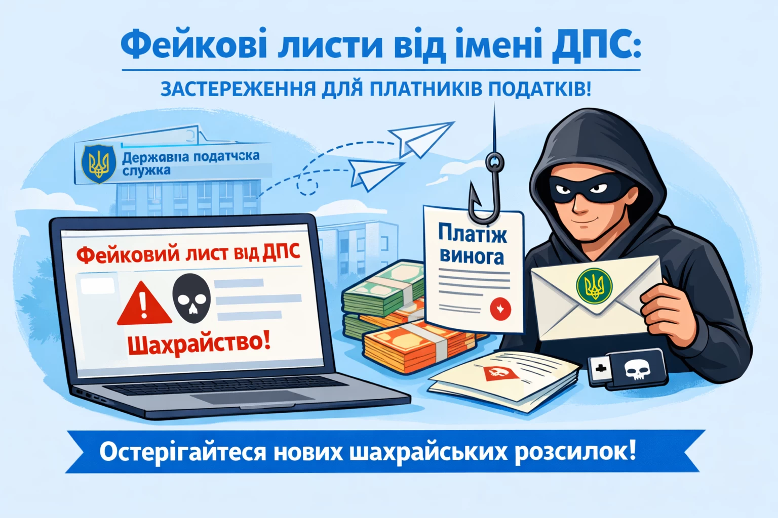Фейкові листи від імені ДПС: платників податків попередили про нову шахрайську розсилку
