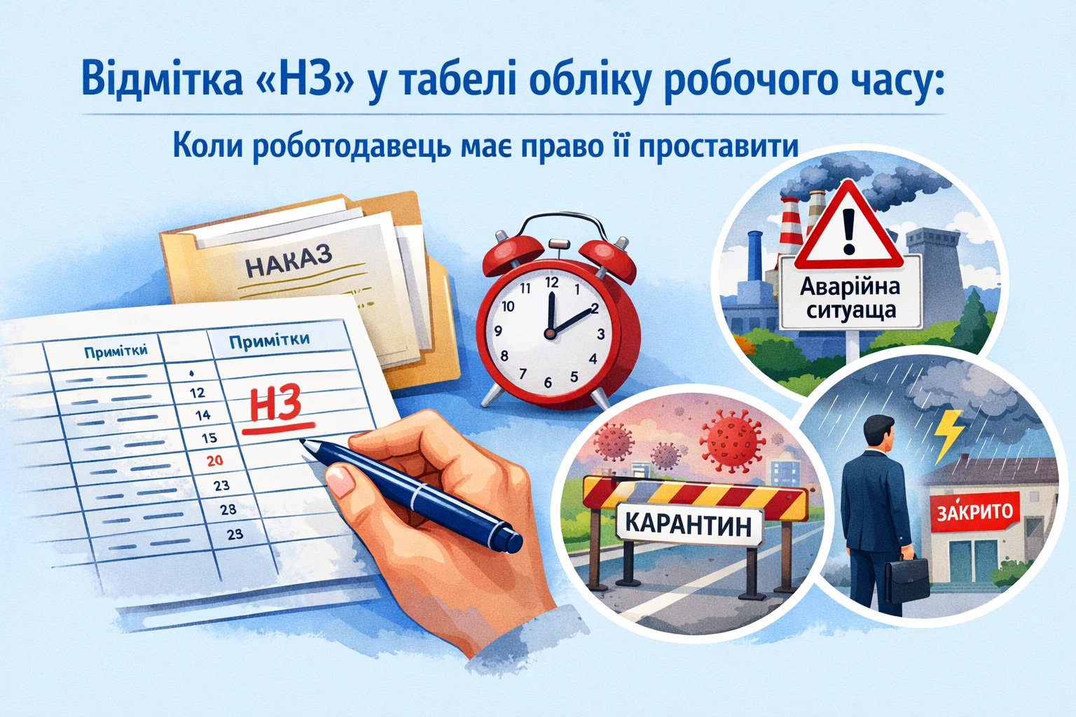 Відмітка «НЗ» у табелі обліку робочого часу: коли роботодавець має право її проставити