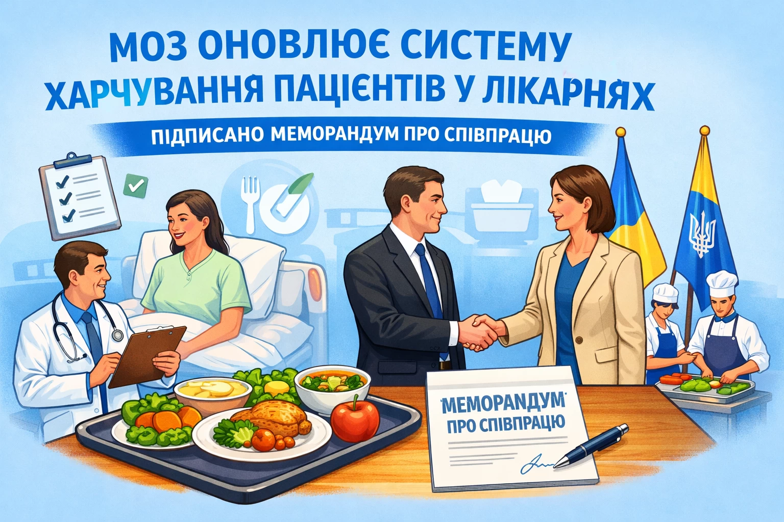 МОЗ розпочинає оновлення системи харчування пацієнтів у лікарнях: підписано меморандум про співпрацю