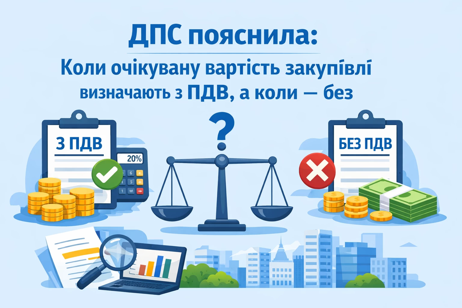 ДПС пояснила, коли очікувану вартість закупівлі визначають з ПДВ, а коли — без