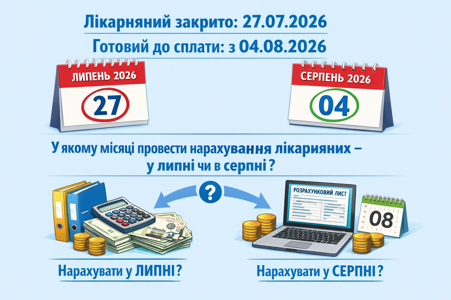 Лікарняний закрито 27.07.2026. Він набуде статусу 