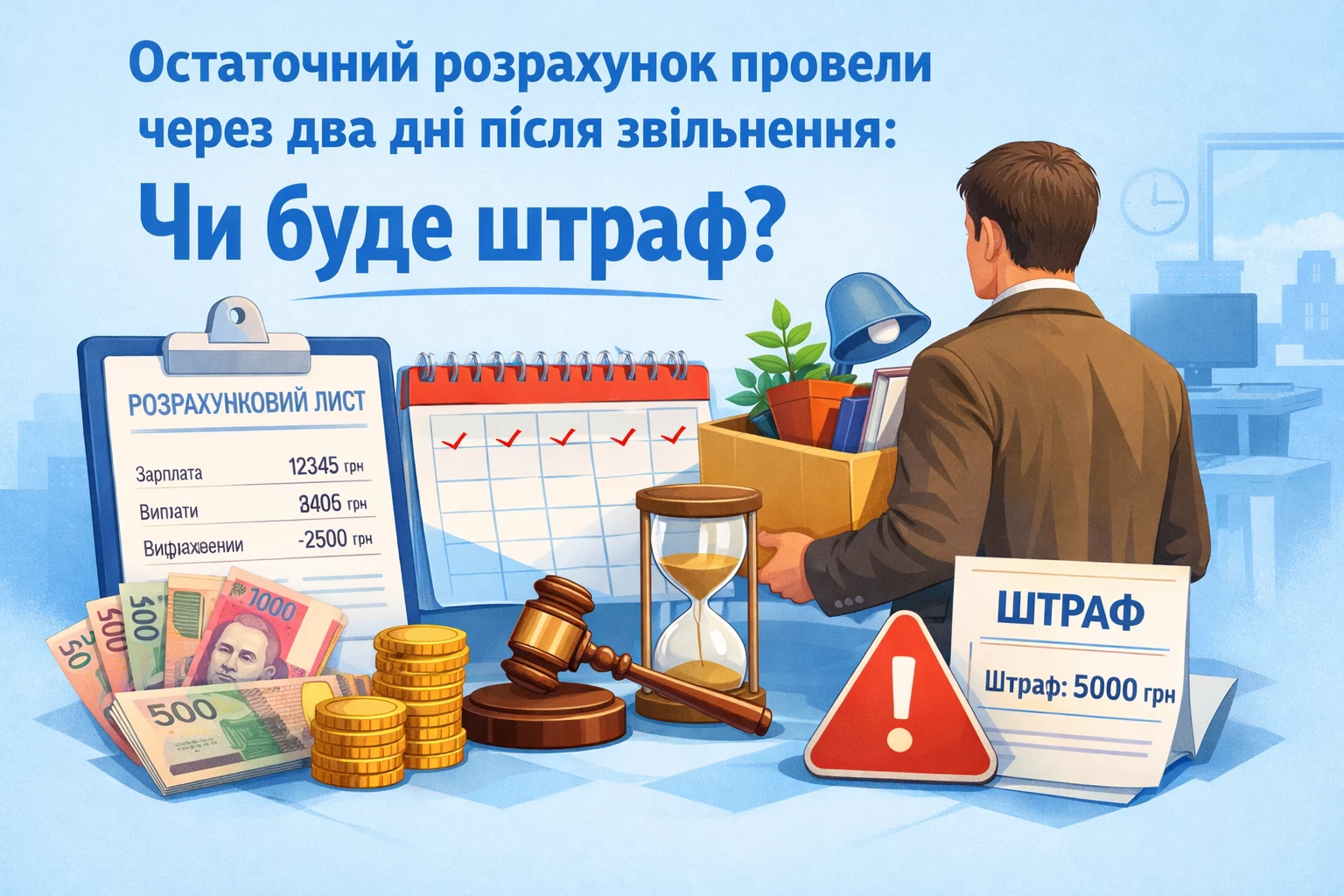 Остаточний розрахунок провели через два дні після звільнення: чи буде штраф