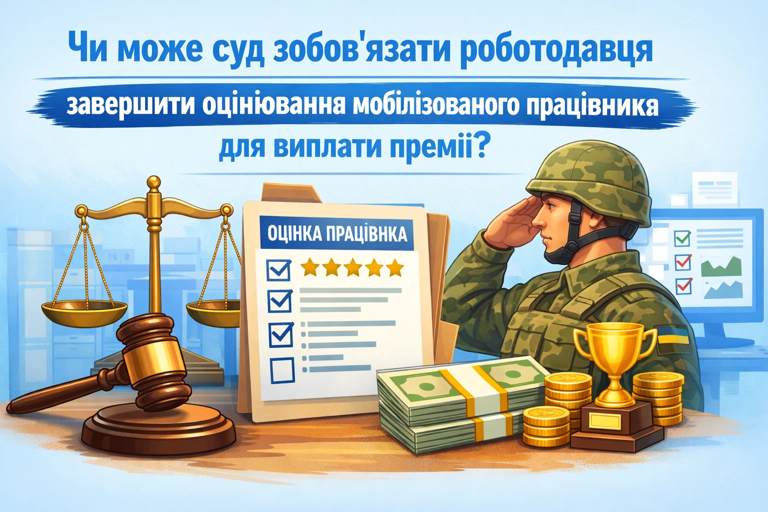 Чи може суд зобов'язати роботодавця завершити оцінювання мобілізованого працівника для виплати премії?