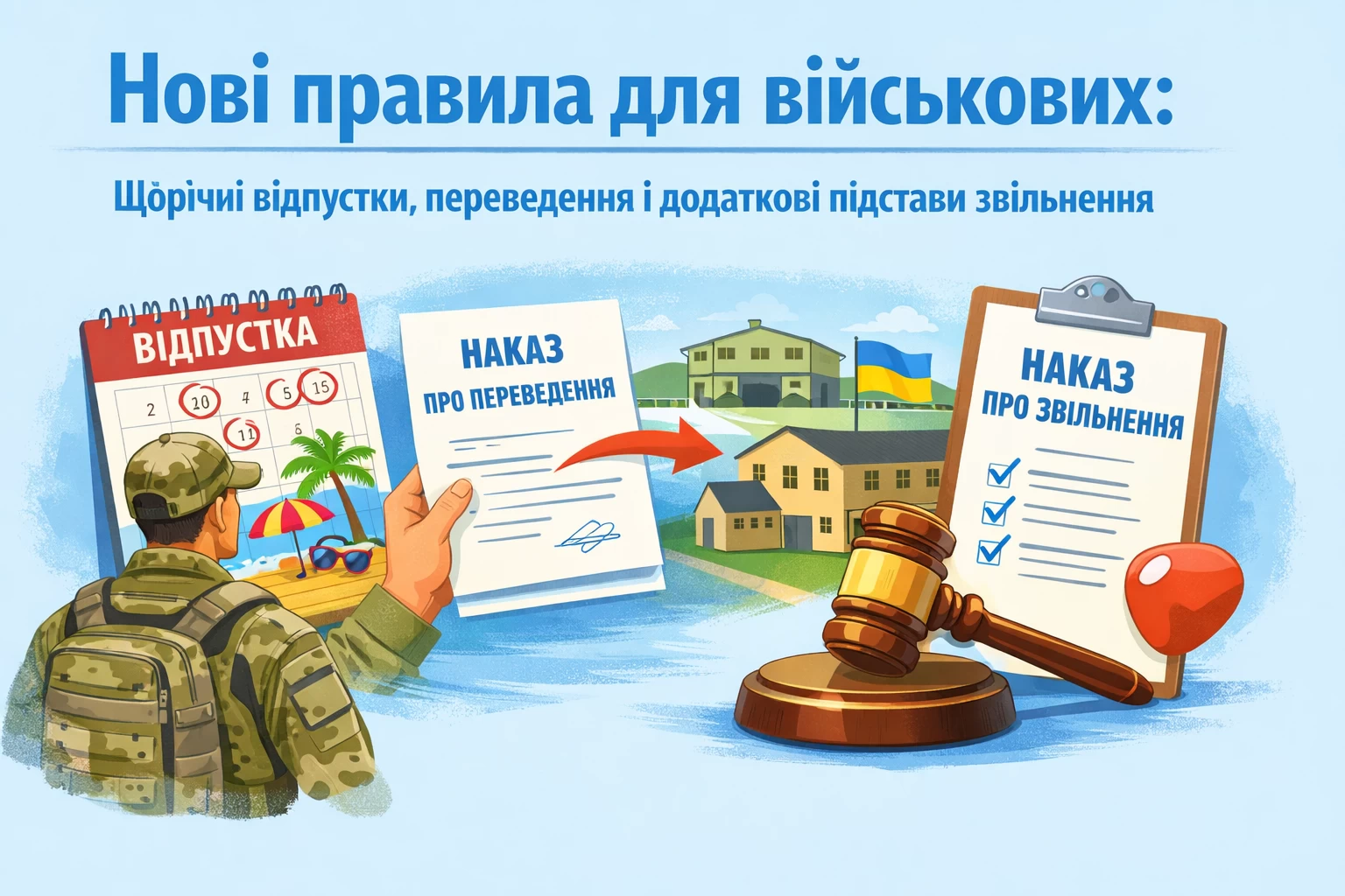 Нові правила для військових: щорічні відпустки, переведення і додаткові підстави звільнення
