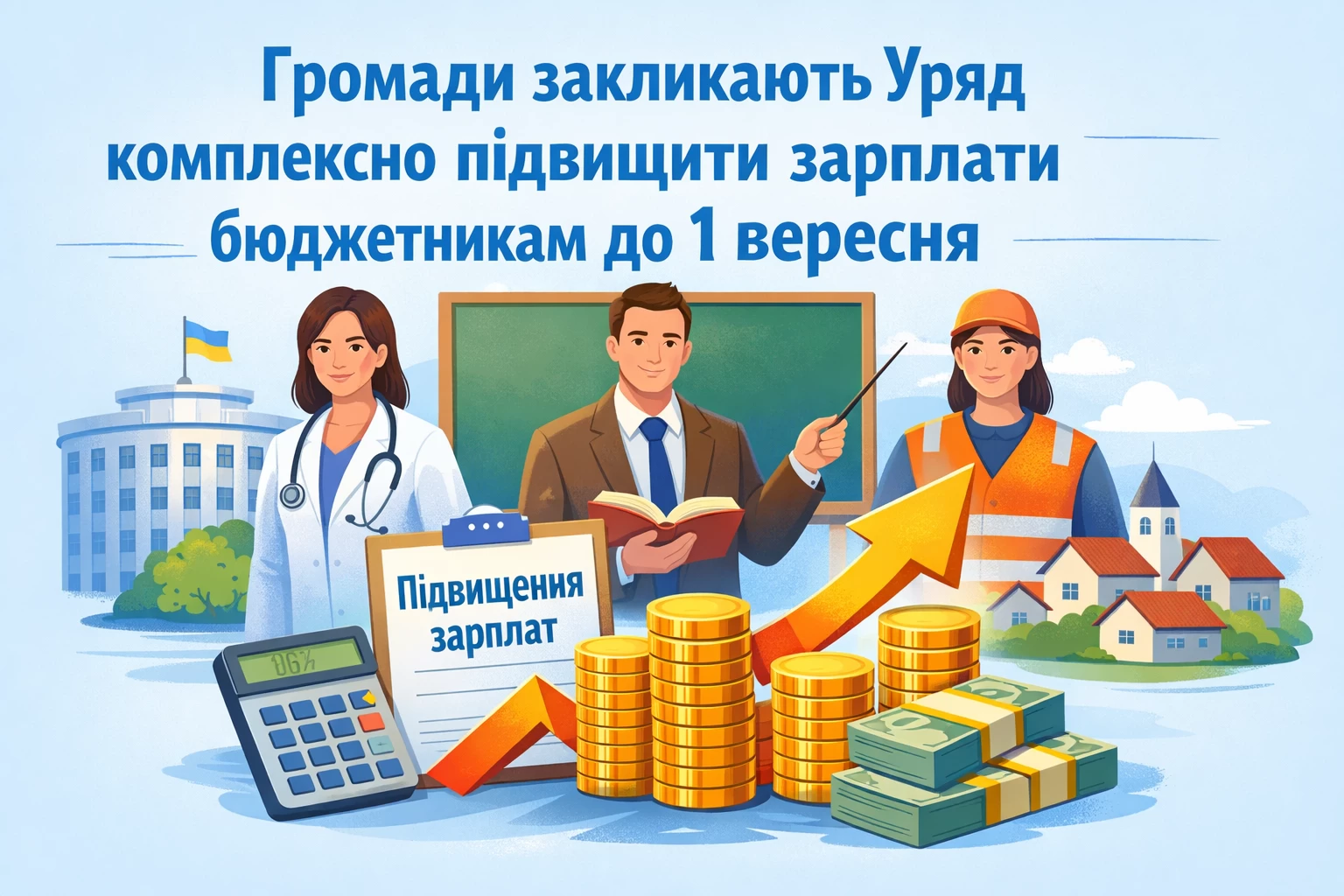 Громади закликають Уряд комплексно підвищити зарплати бюджетникам до 1 вересня