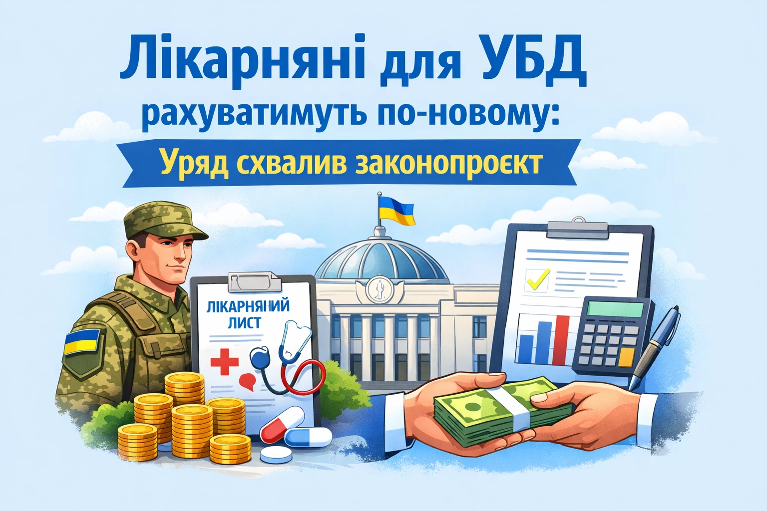 Лікарняні для УБД рахуватимуть по-новому: Уряд схвалив законопроєкт