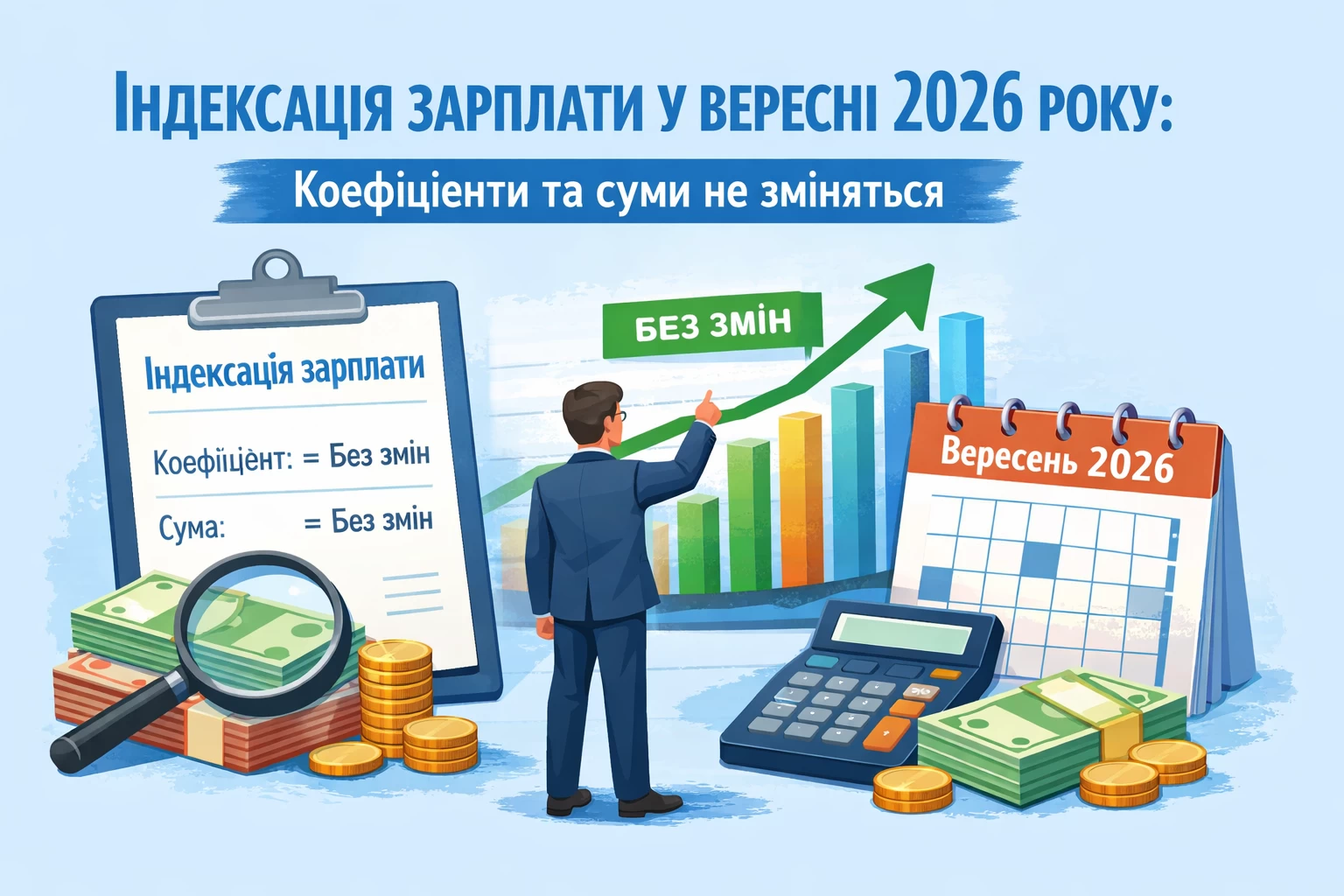 Індексація зарплати у вересні 2026 року: коефіцієнти та суми не зміняться