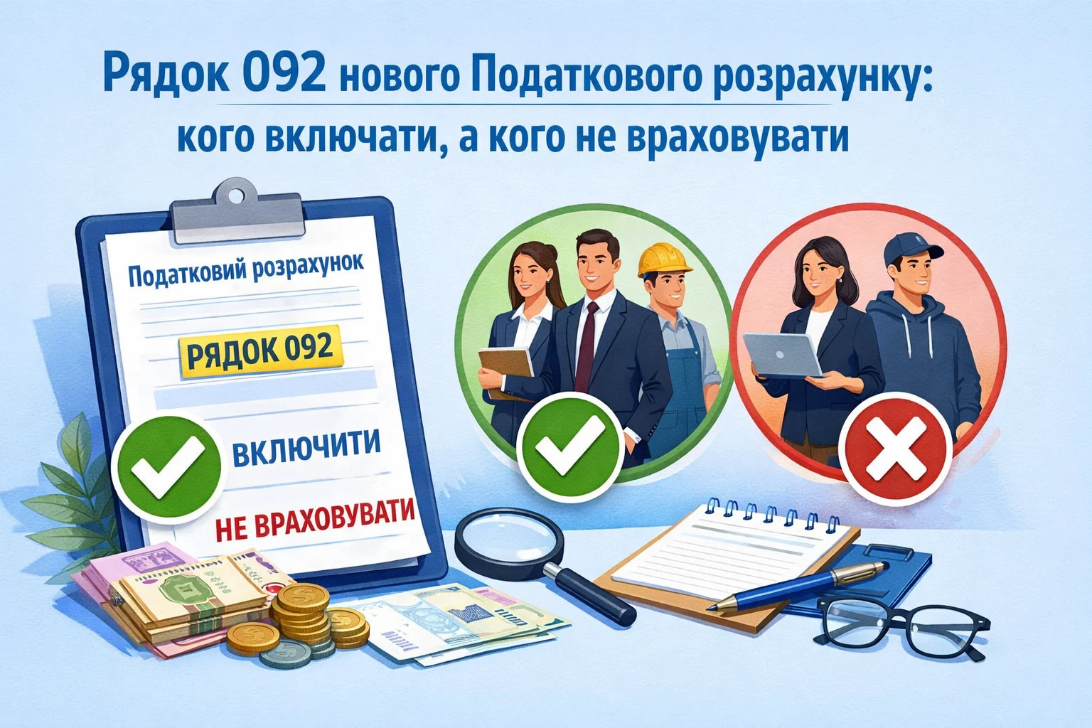 Рядок 092 нового Податкового розрахунку: кого включати, а кого не враховувати