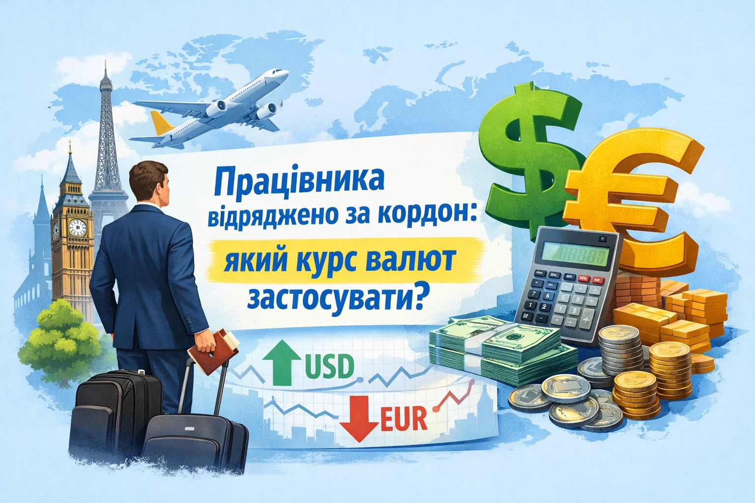 Працівника направлено у закордонне відрядження: який курс валют застосувати?