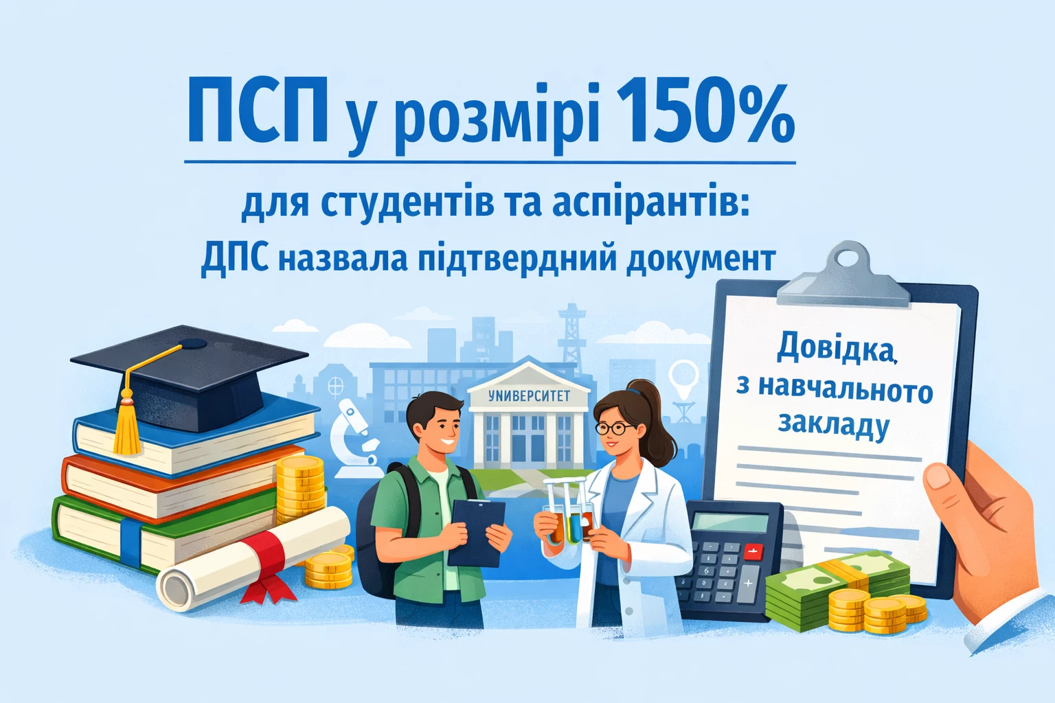 ПСП у розмірі 150% для студентів та аспірантів: ДПС назвала підтвердний документ