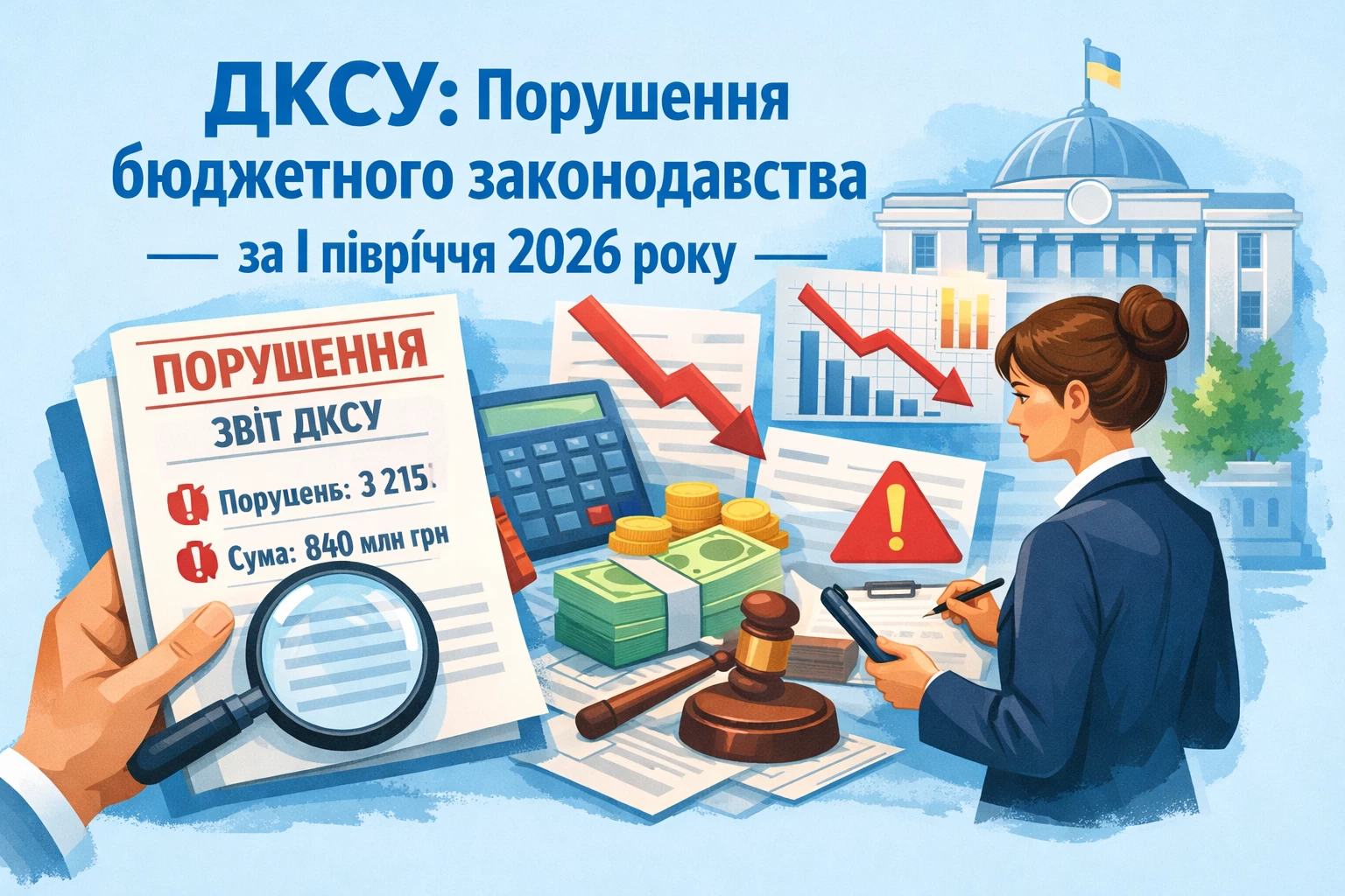 ДКСУ назвала кількість порушень бюджетного законодавства за І півріччя 2026 року