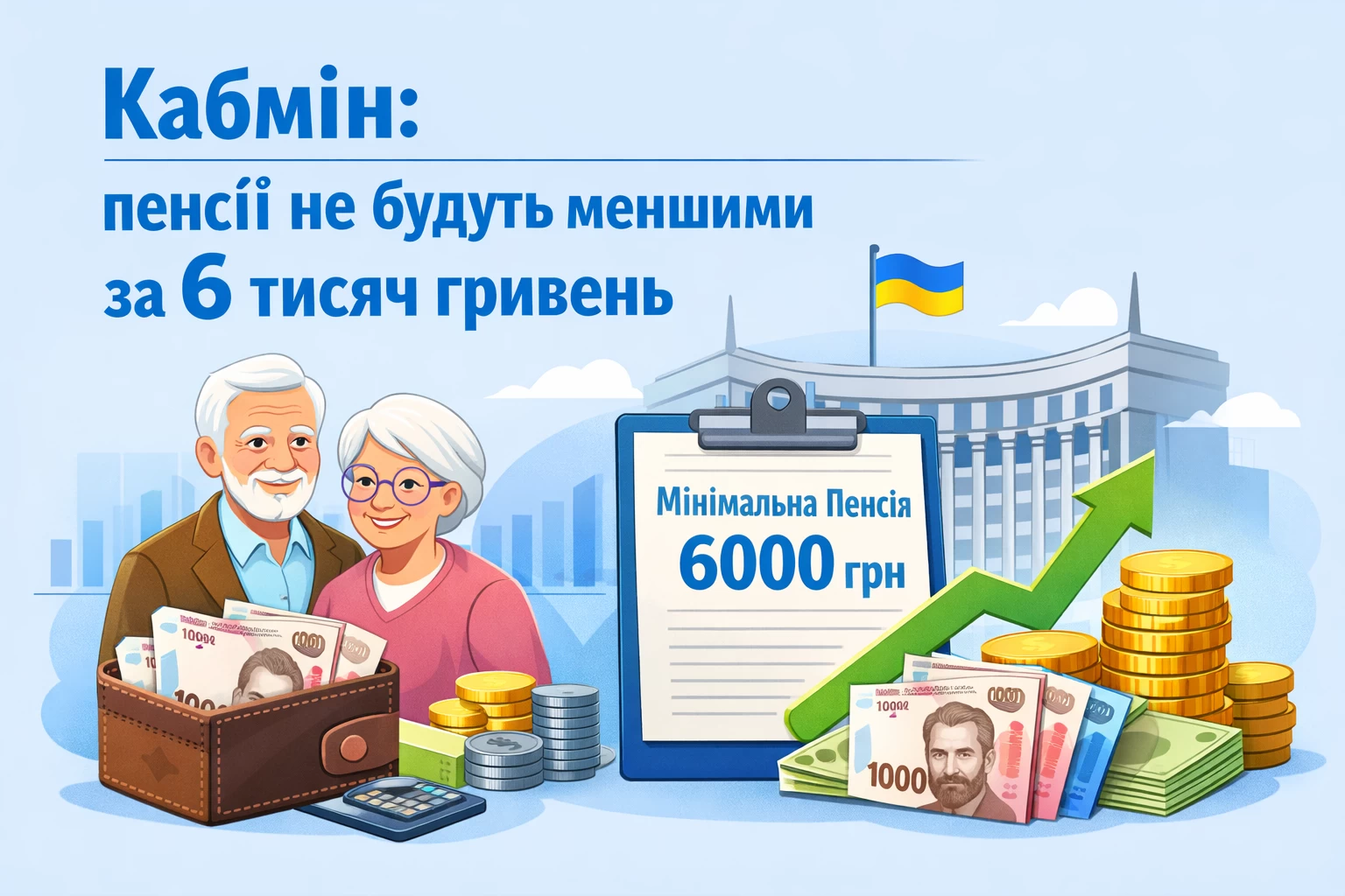 Кабмін: пенсії не будуть меншими за 6 тисяч гривень