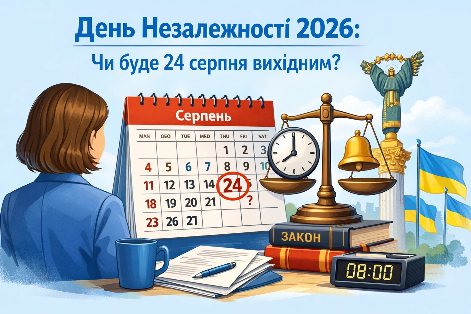 День Незалежності 2026: чи буде 24 серпня вихідним