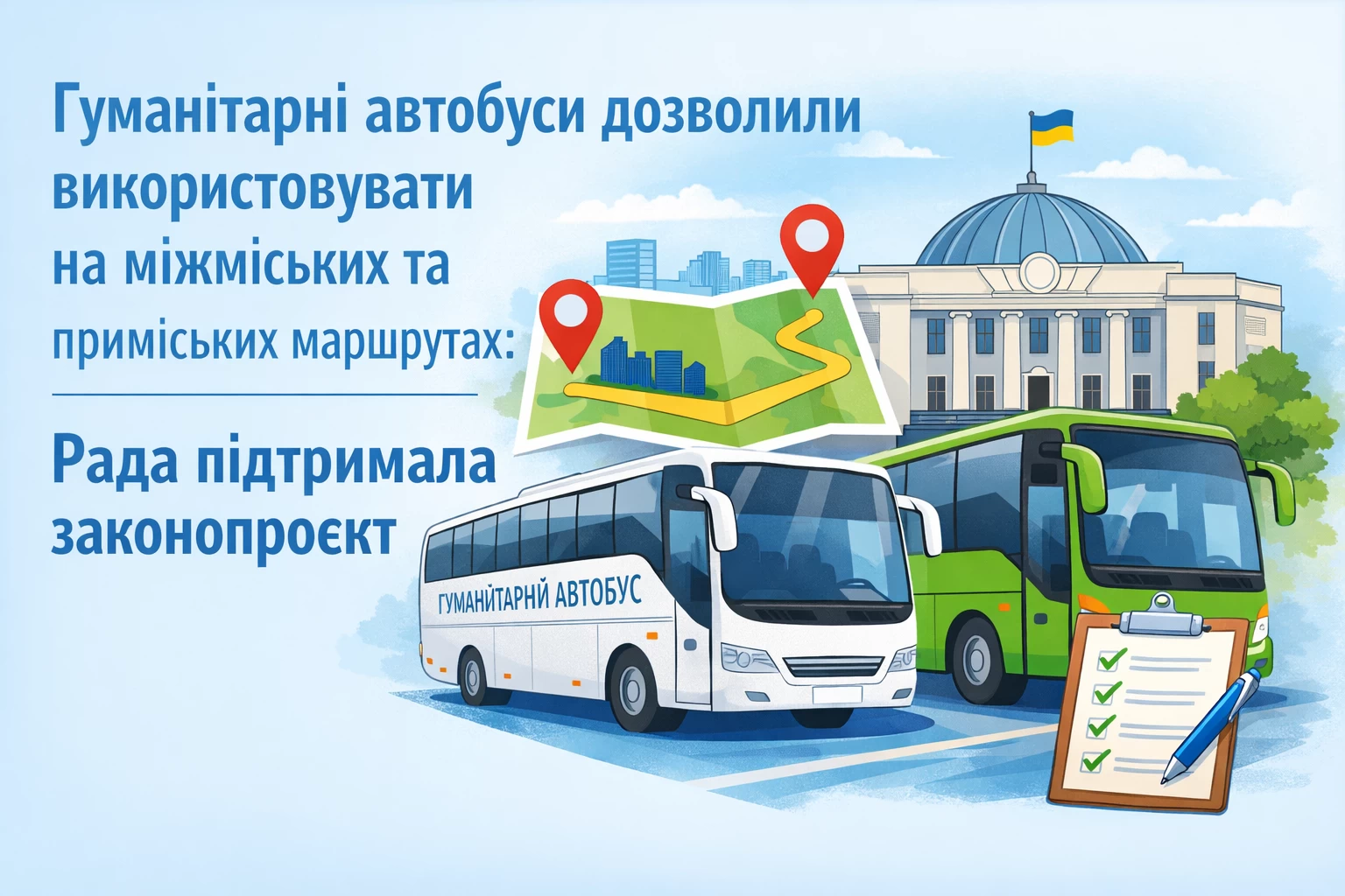 Гуманітарні автобуси дозволять використовувати на міжміських та приміських маршрутах: Рада підтримала законопроєкт