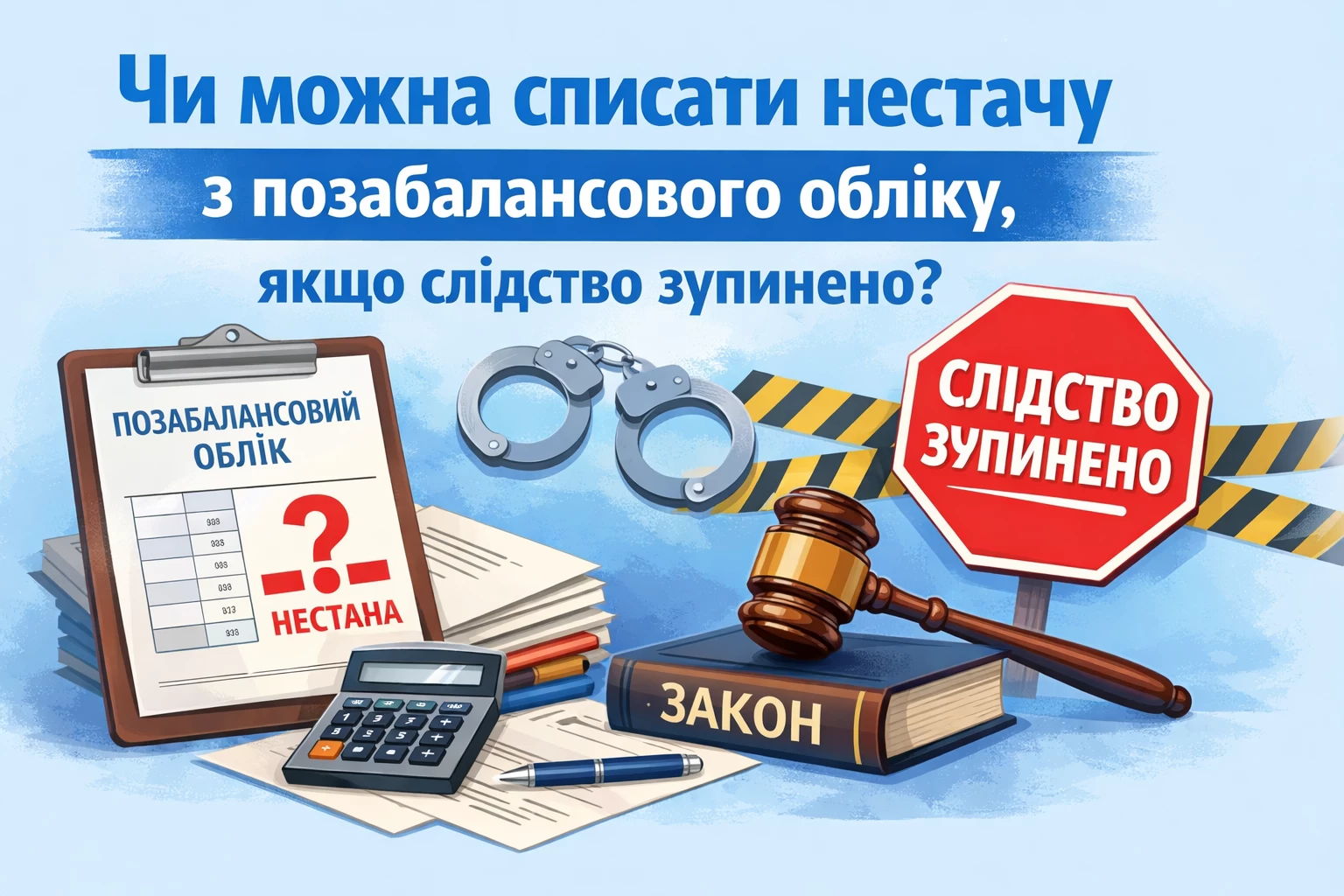 Чи можна списати нестачу з позабалансового обліку, якщо слідство зупинено