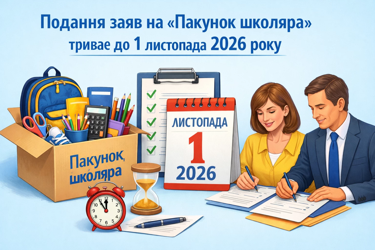 Подання заяв на «Пакунок школяра» триває до 1 листопада 2026 року