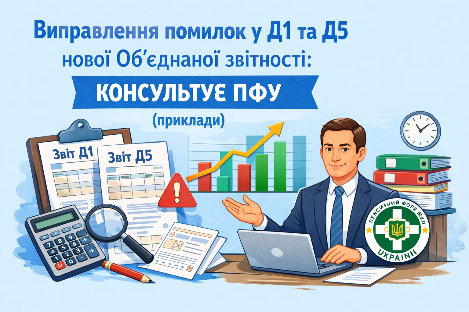 Виправлення помилок у Д1 та Д5 нової Об’єднаної звітності: консультує ПФУ (приклади)