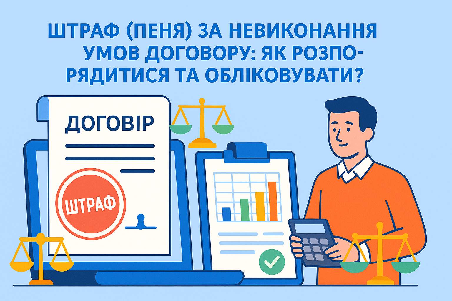 Штраф (пеня) за невиконання умов договору: як розпорядитися та обліковувати?