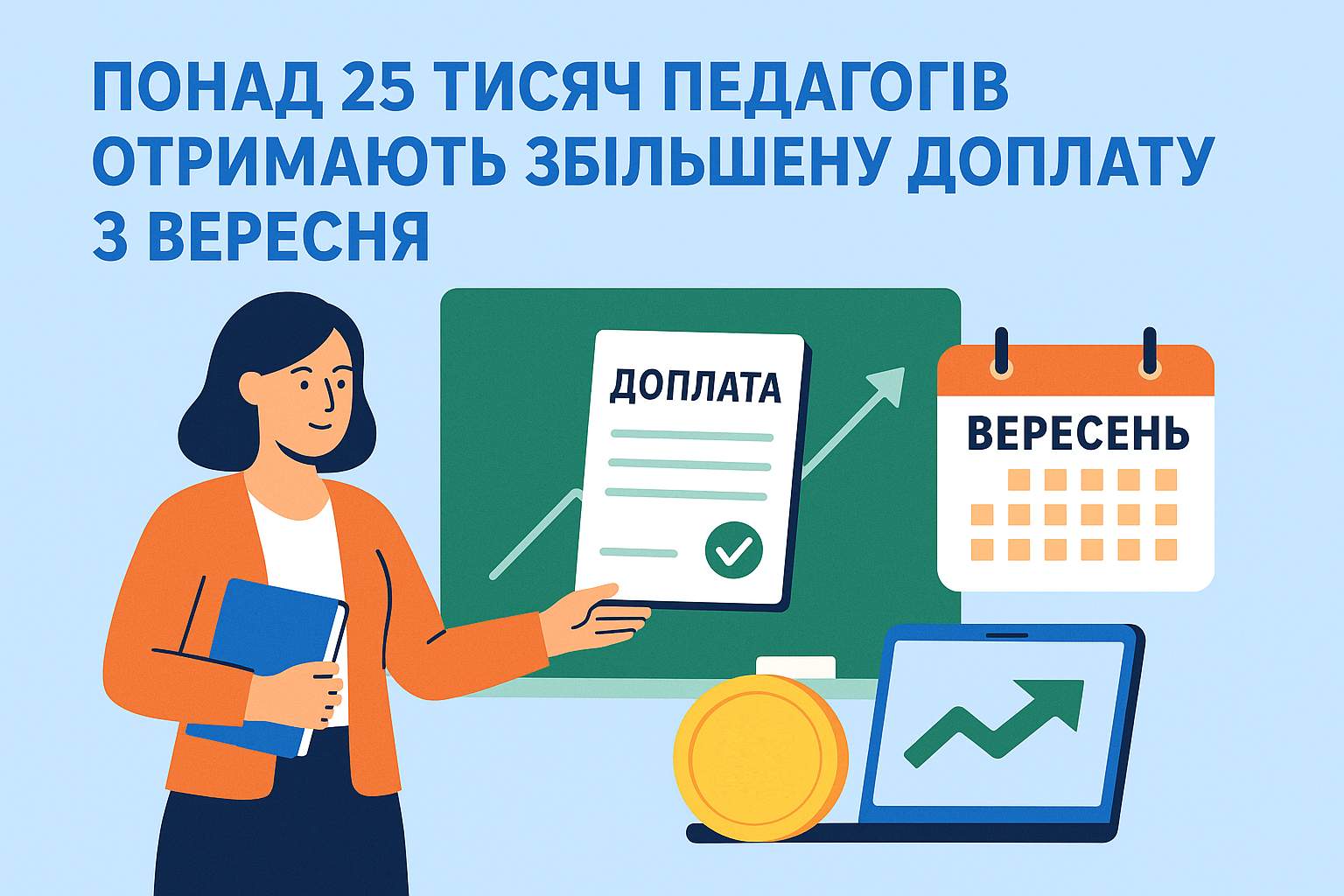 Понад 25 тисяч педагогів отримають збільшену доплату з вересня