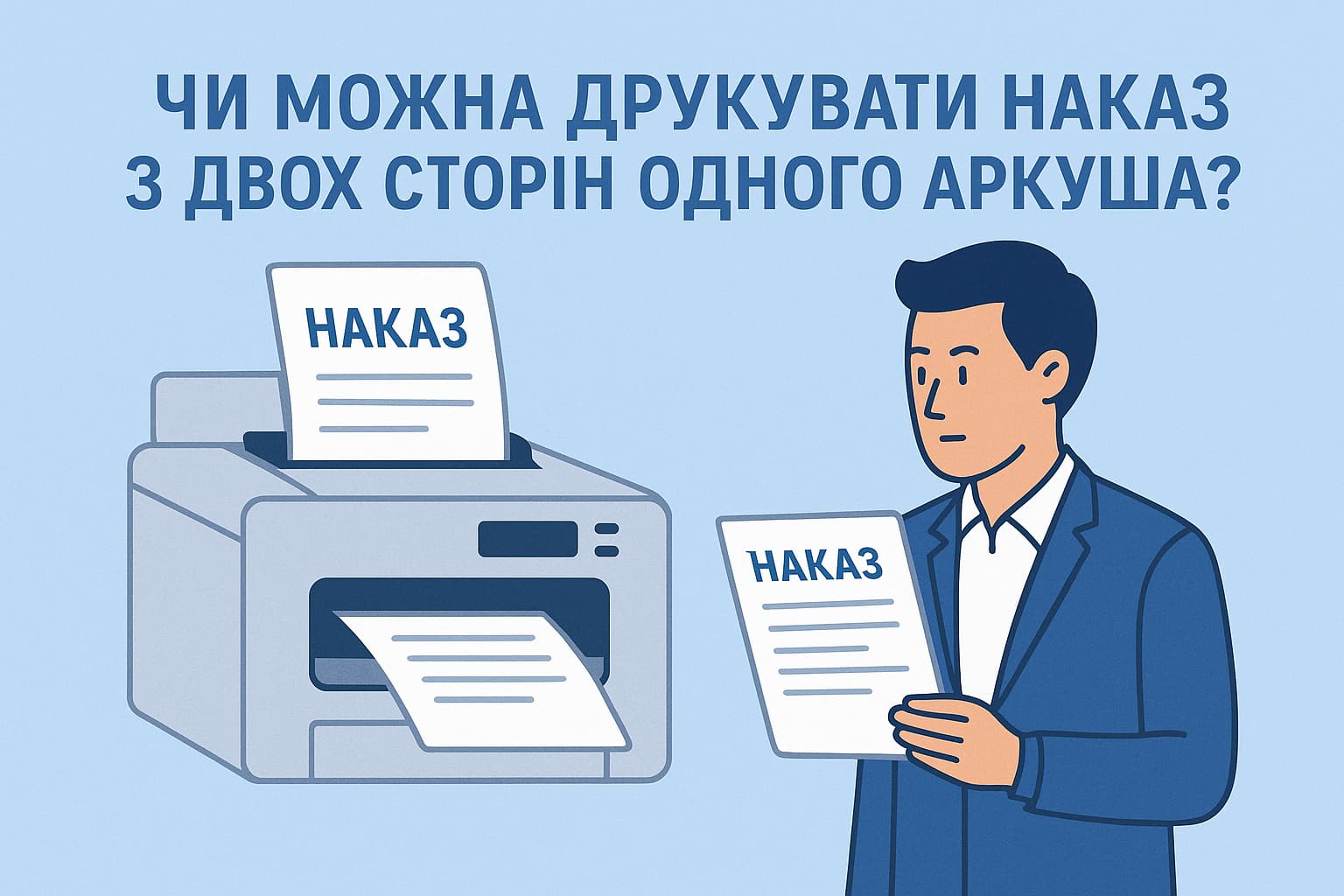 Чи можна друкувати наказ з двох сторін одного аркуша?