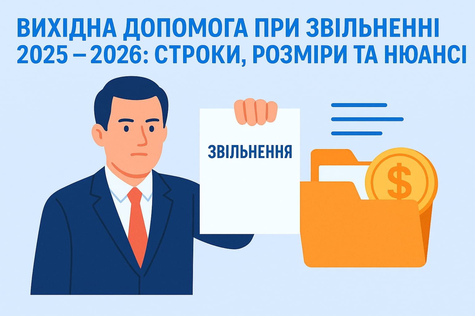 Вихідна допомога при звільненні 2025 – 2026: строки, розміри та нюанси