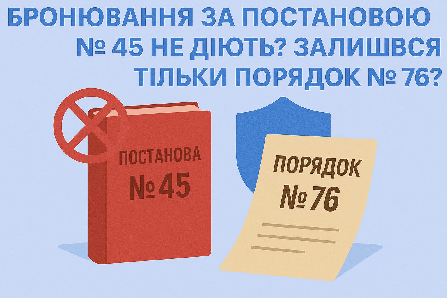 Бронювання за Постановою № 45 не діють? Залишився тільки Порядок № 76?