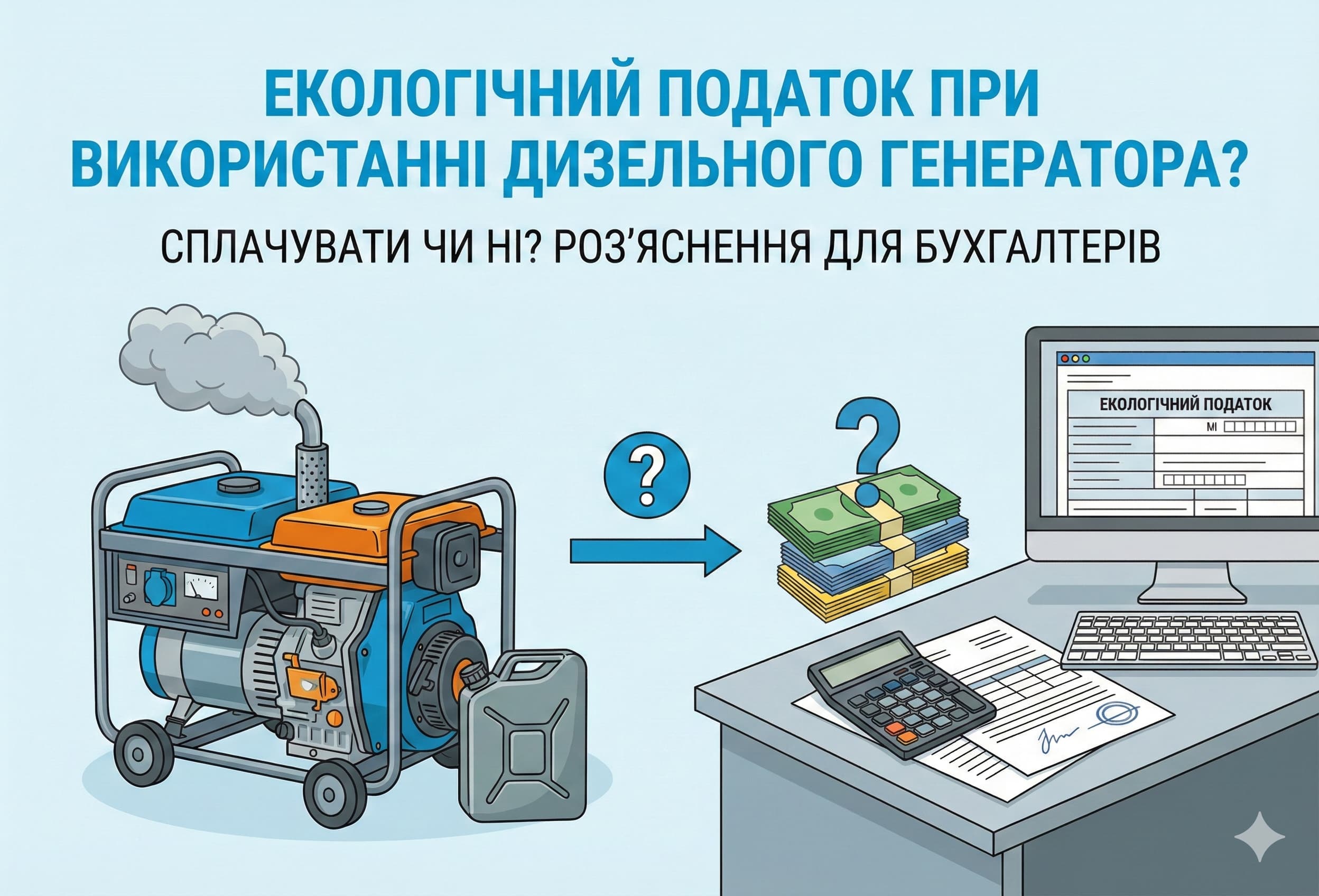 Працює дизельний генератор: чи платити екологічний податок?