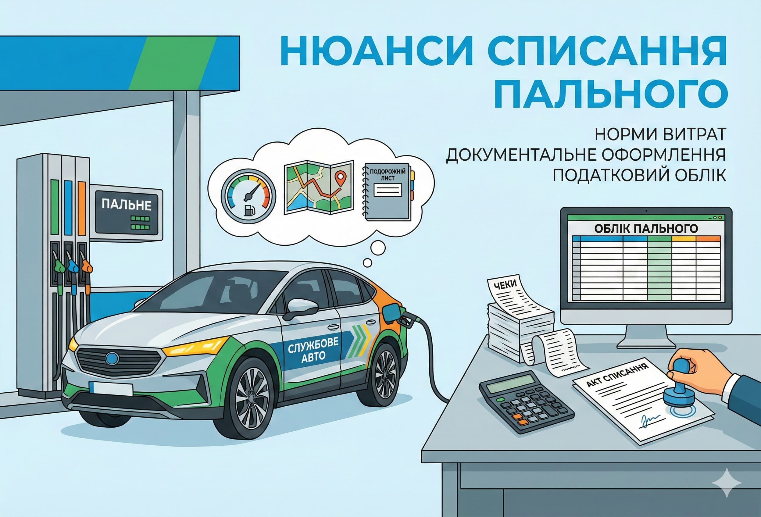 Використання службового авто: нюанси списання пального