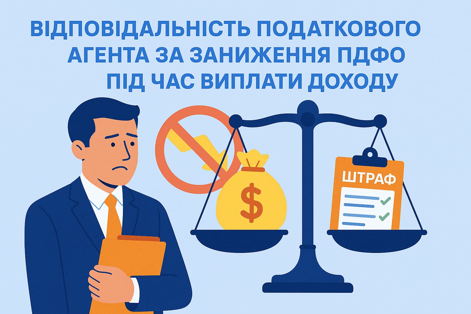 Яка відповідальність передбачена для податкового агента за заниження ПДФО під час виплати доходу?