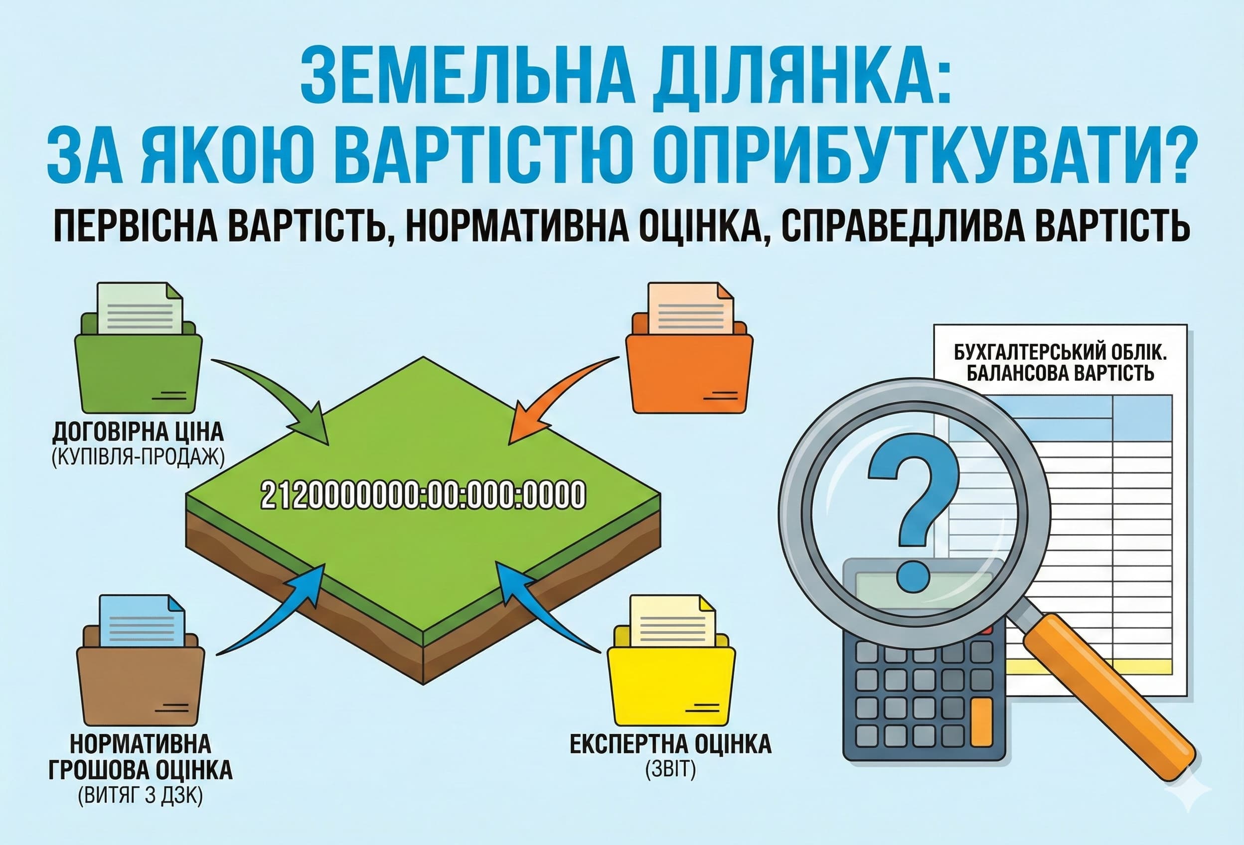 Земельна ділянка: за якою вартістю оприбуткувати?