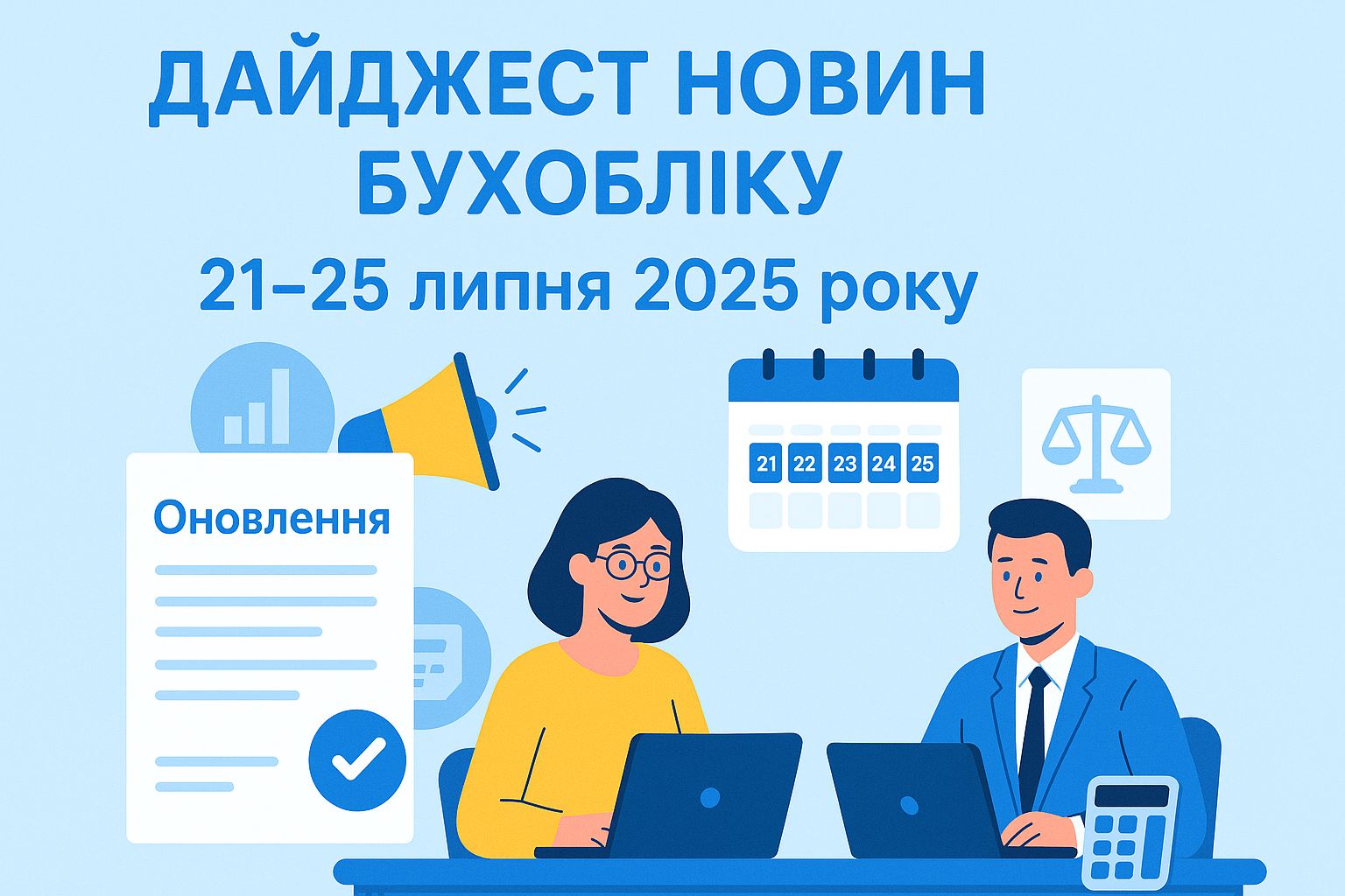 Дайджест новин бухобліку в комерційних установах за 21 – 25 липня 2025 року