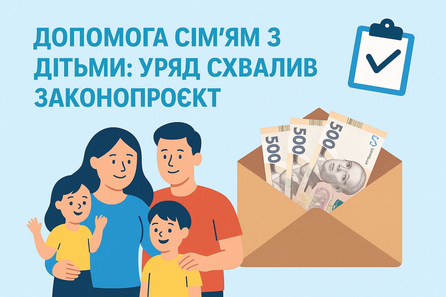 Допомога сім'ям з дітьми: Уряд схвалив законопроєкт