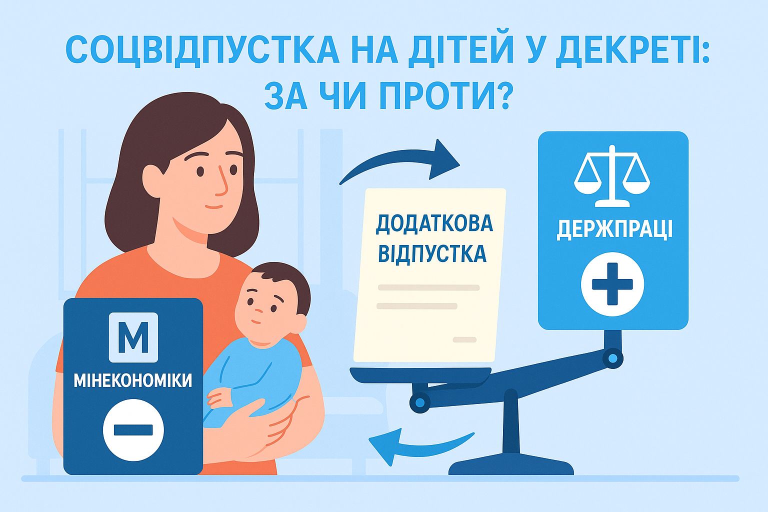 Додаткова соцвідпустка на дітей за час декрету: Мінекономіки – проти, Держпраці – за
