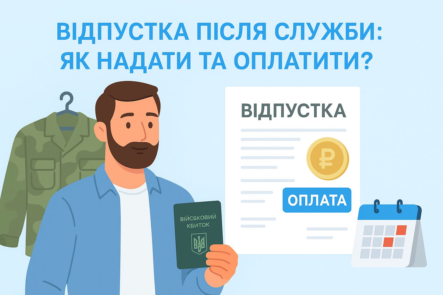 Щорічна відпустка одразу після військової служби: як надати та оплатити